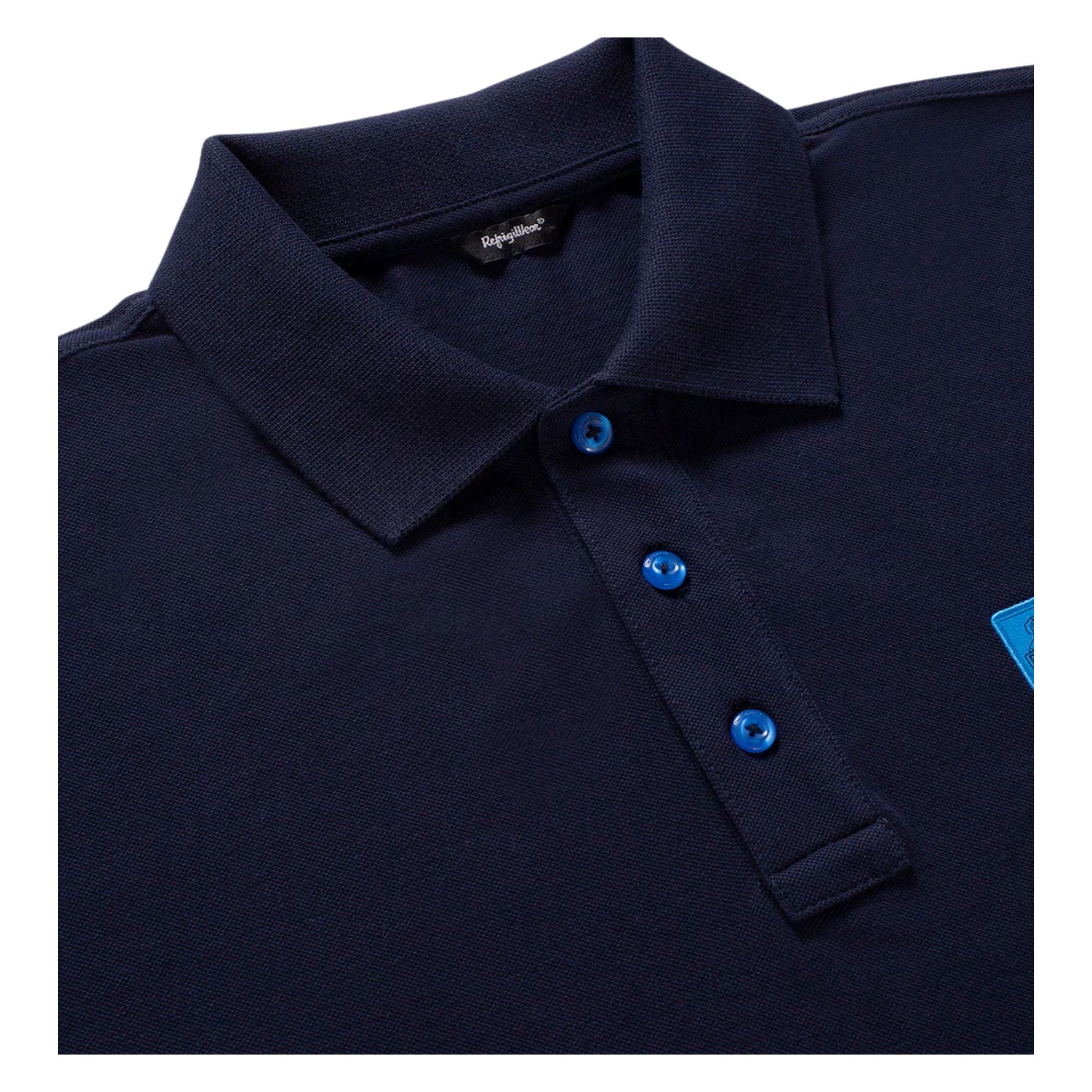 Polo Uomo New Main in tinta unita Blu scuro dettaglio colletto