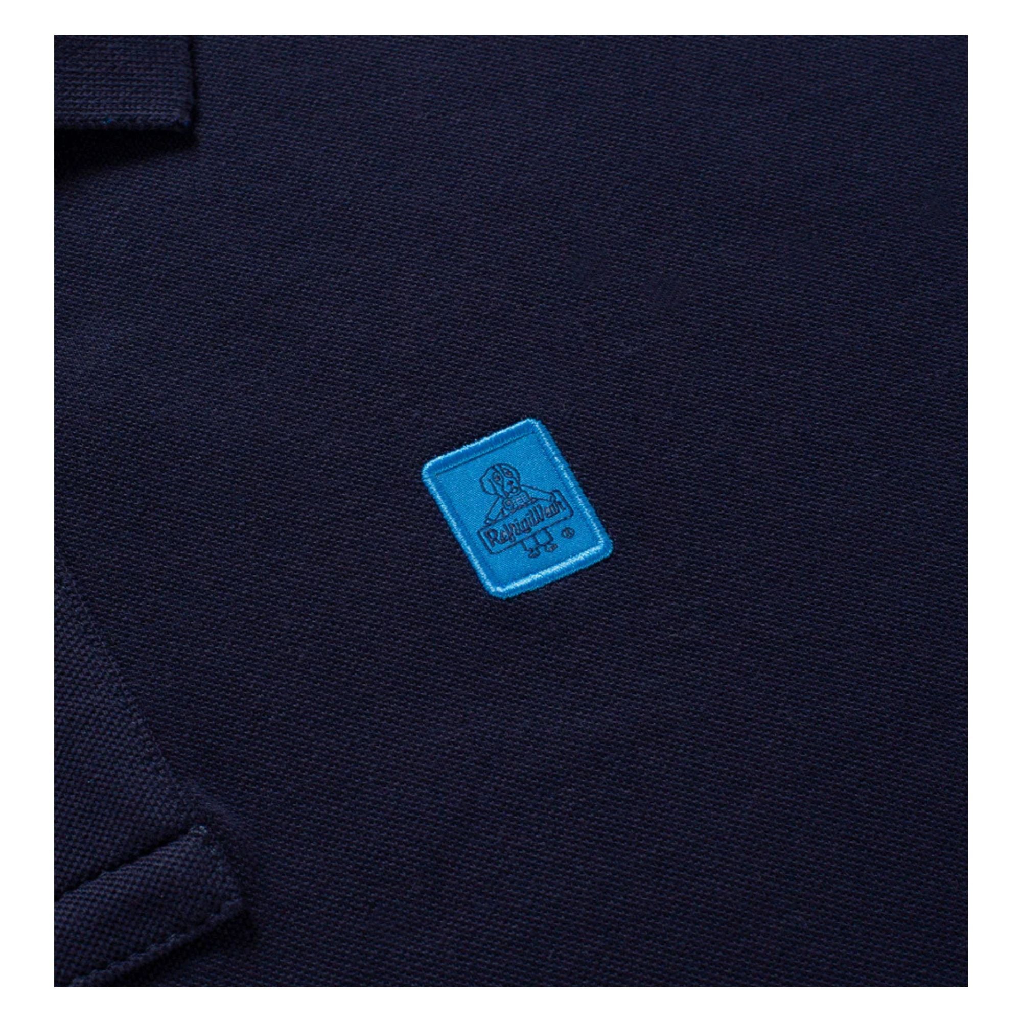 Polo Uomo New Main in tinta unita Blu scuro dettaglio patch con logo