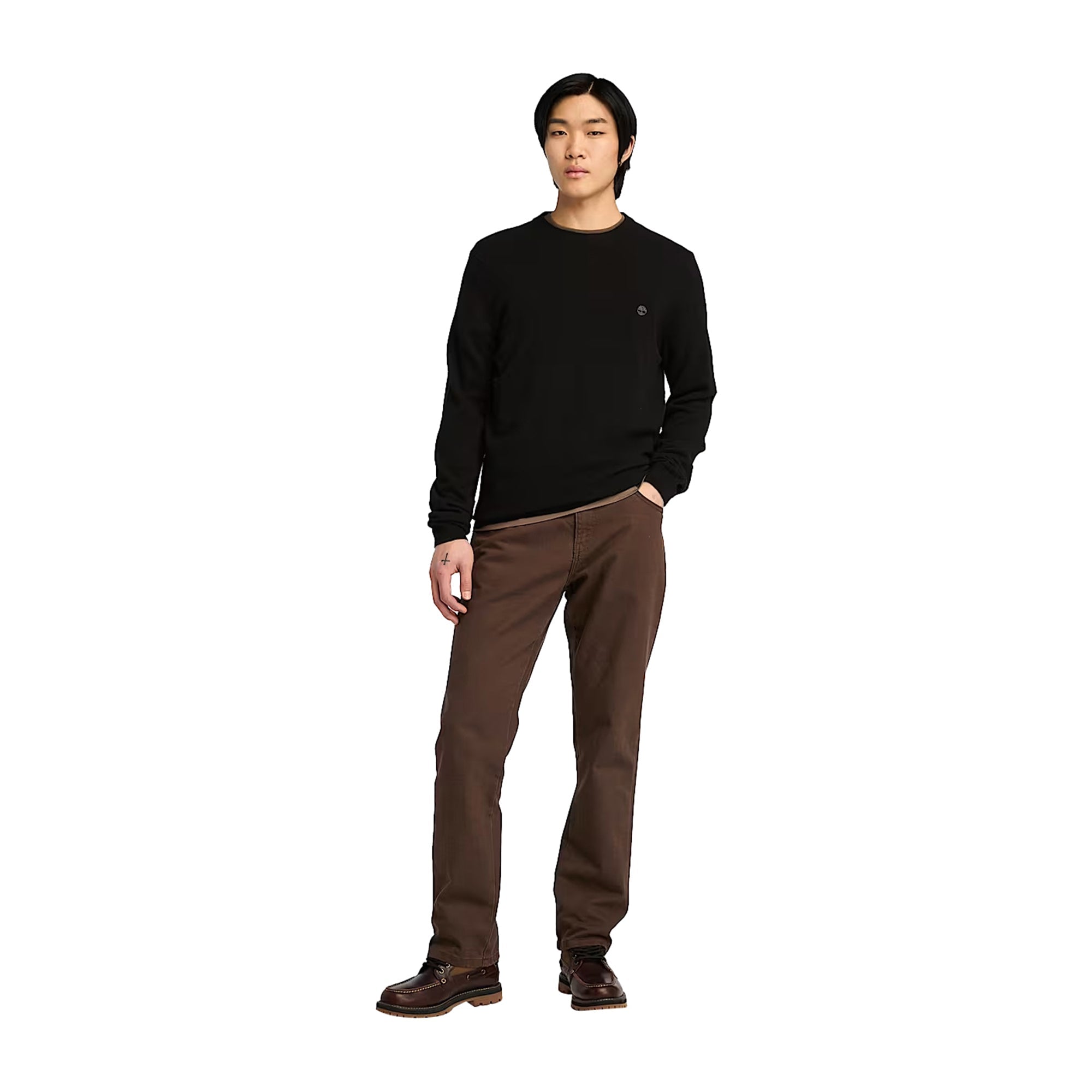 Maglione Uomo Cohas Brook Nero modello interno frontale