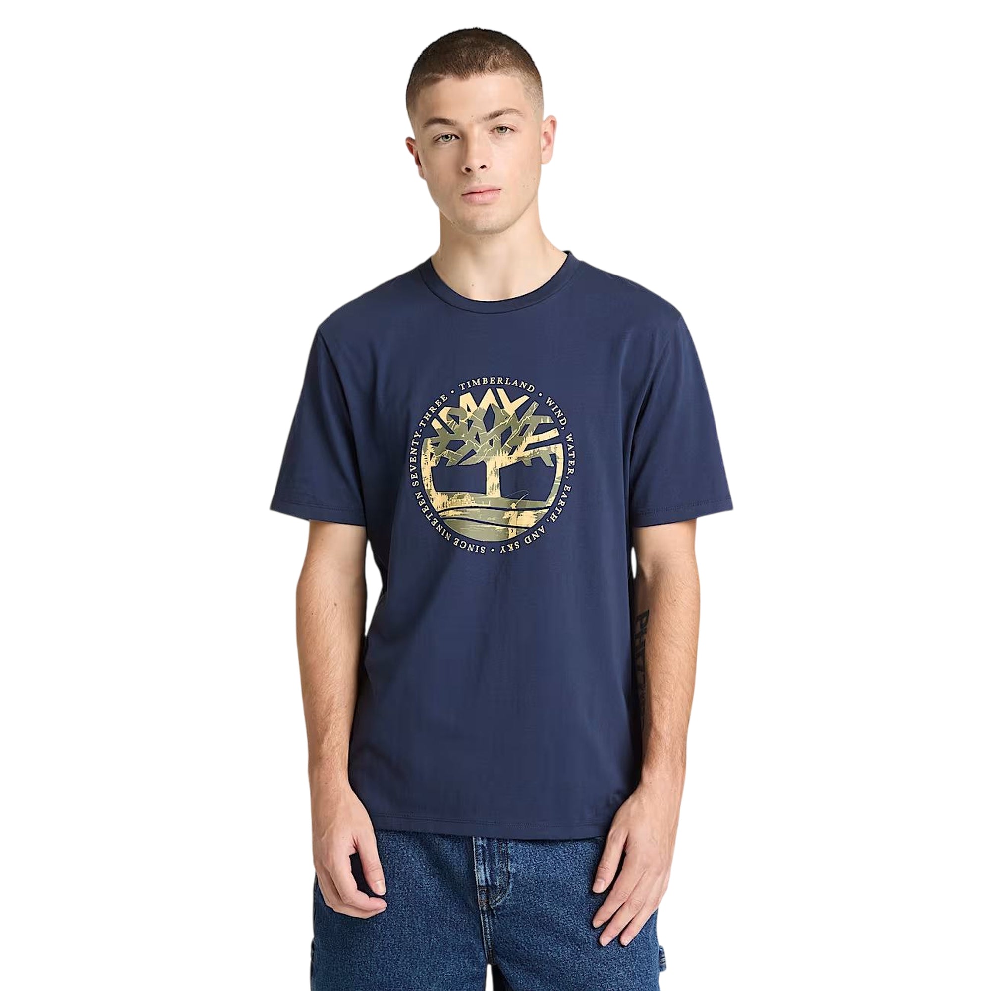 T-shirt Uomo Blu con stampa grafica