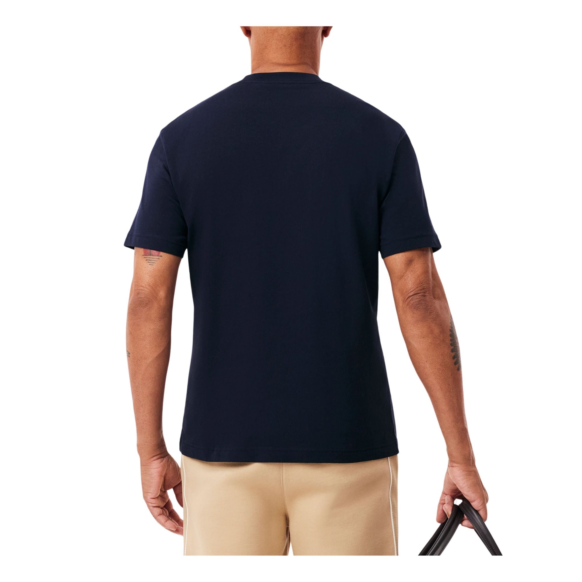 T-shirt Uomo Blu in puro cotone, a mezza manica, con taschino