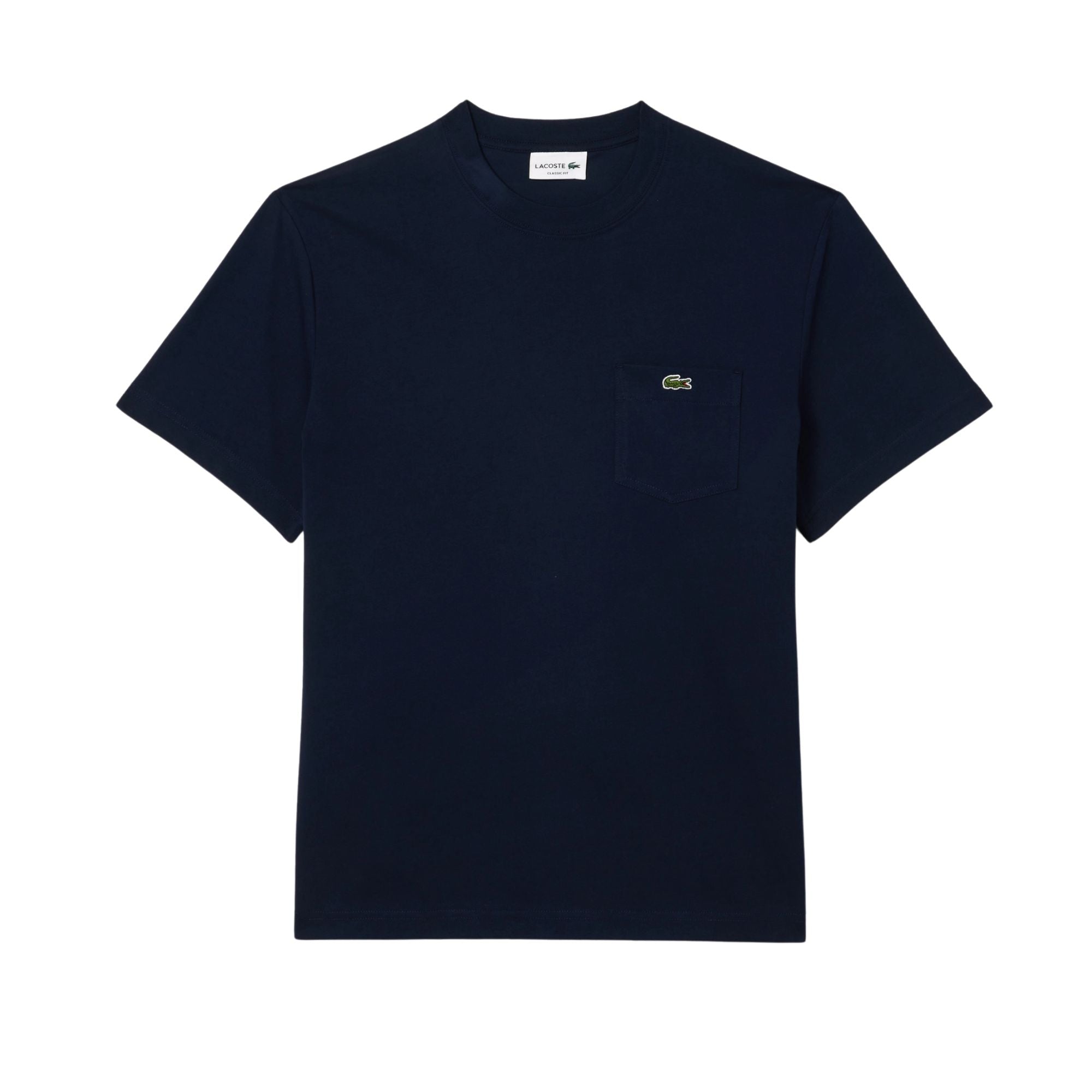 T-shirt Uomo Blu in puro cotone, a mezza manica, con taschino