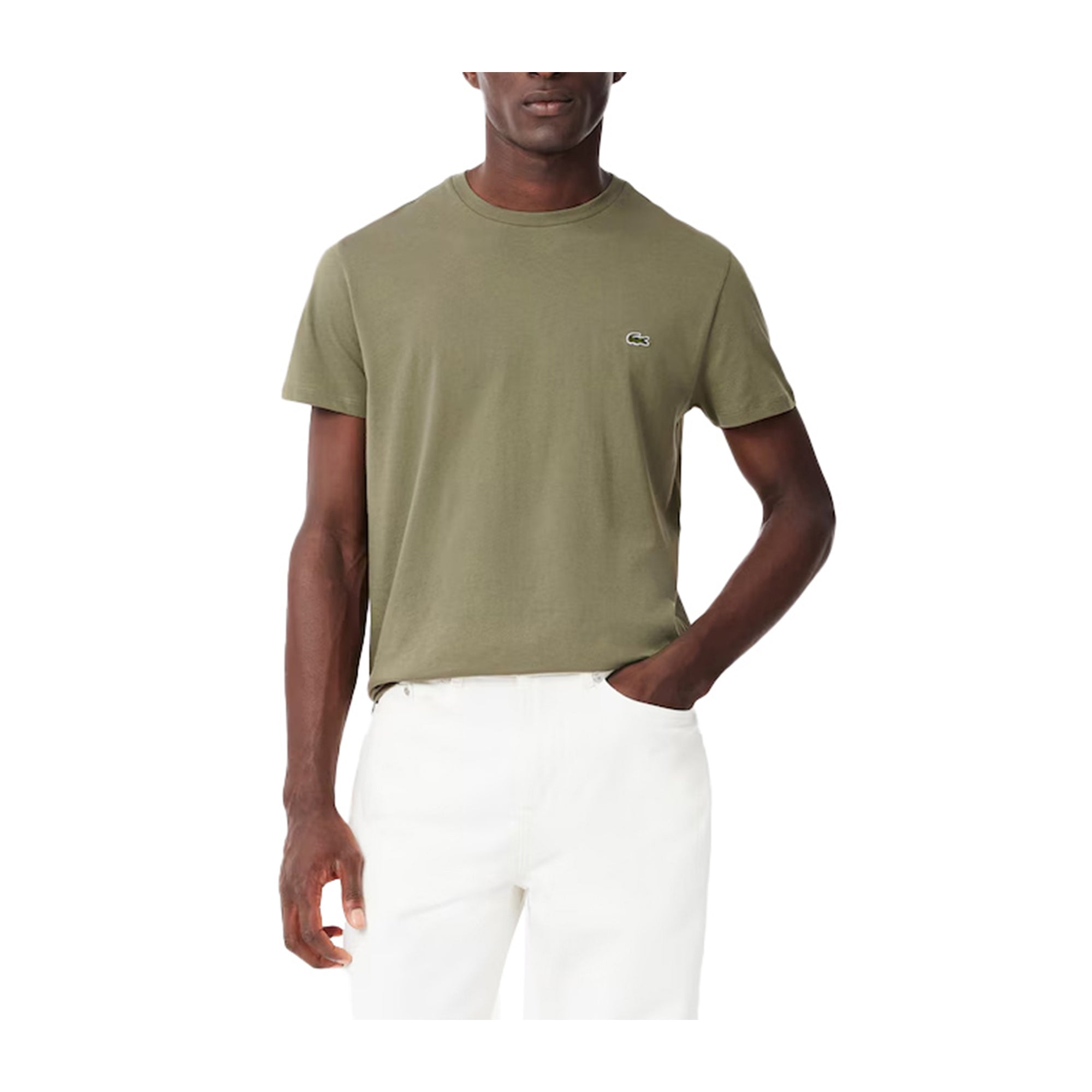 T-shirt Uomo in cotone Pima Verde modello frontale
