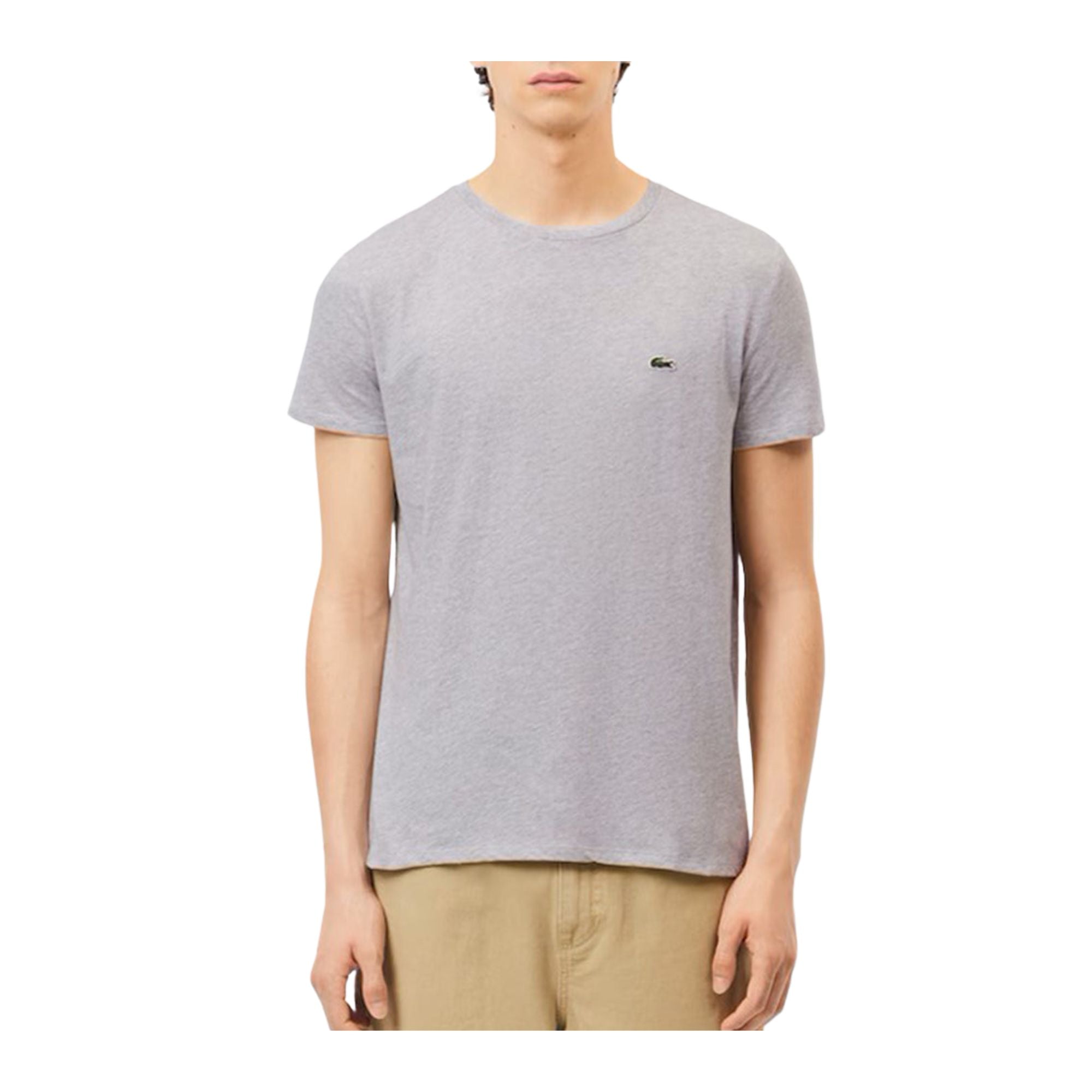 T-shirt Uomo in cotone Pima Grigio modello frontale
