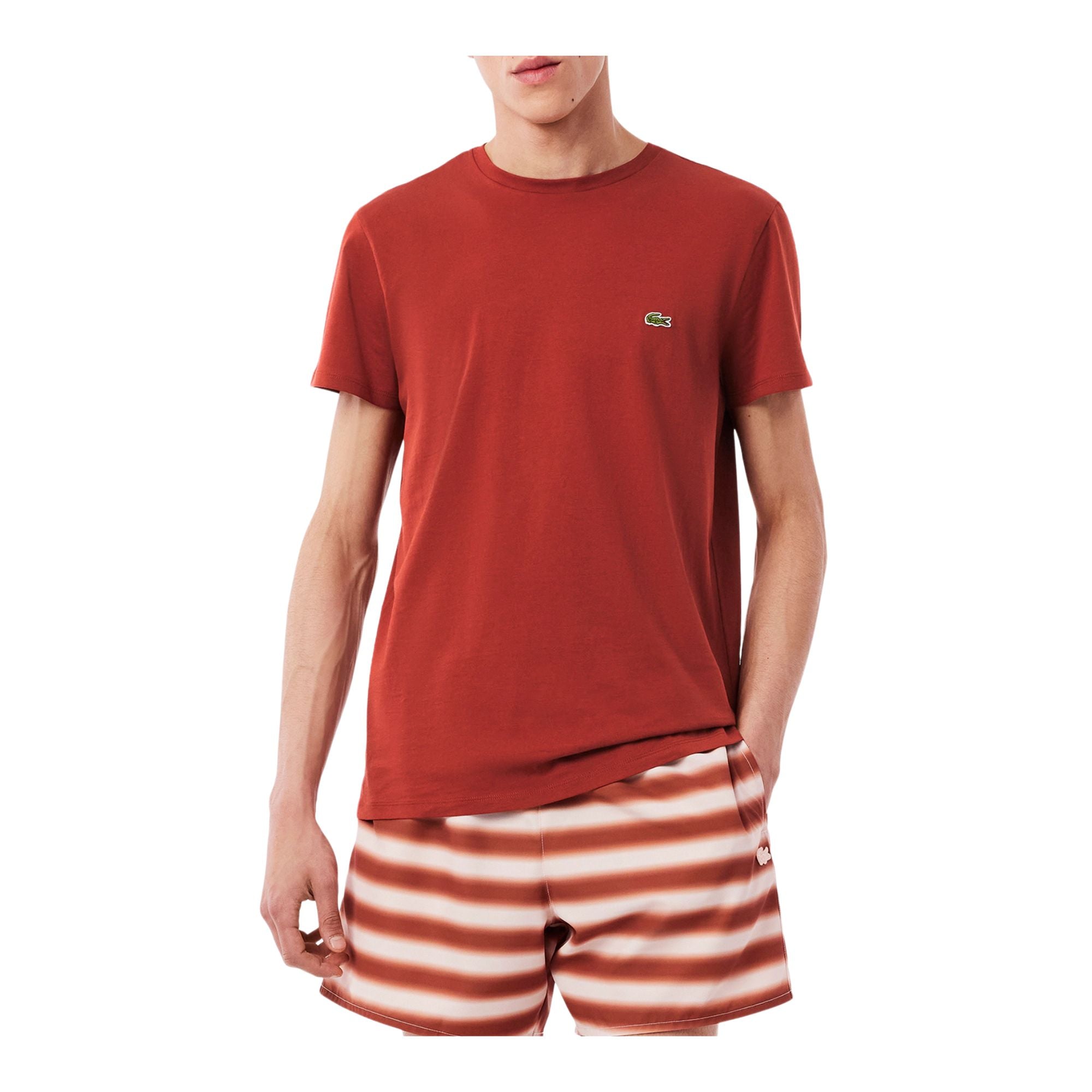 T-shirt Uomo a tinta unita, con iconico coccodrillo sul petto e maniche corte