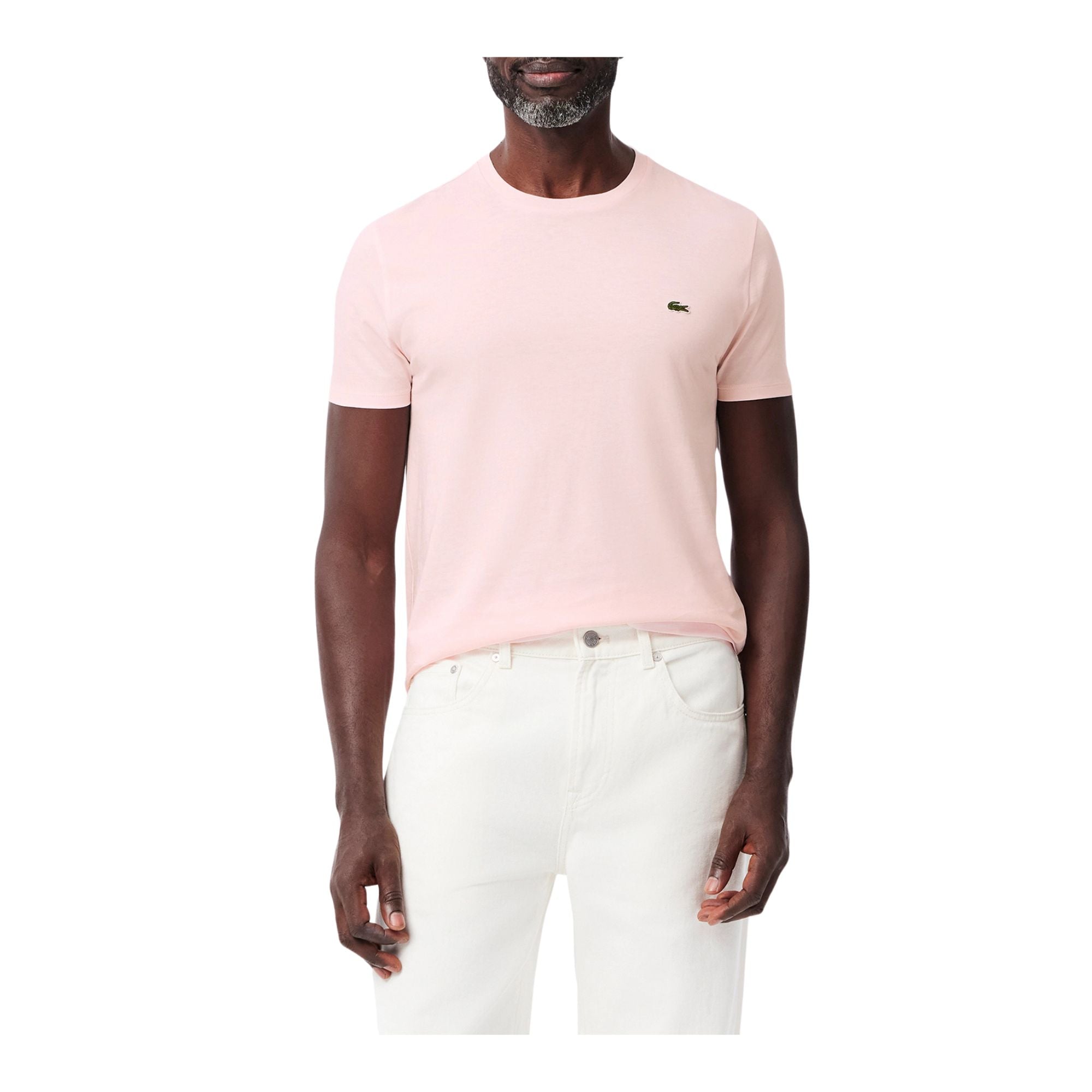 T-shirt Uomo in cotone Pima elasticizzato con iconico coccodrillo verde sul petto