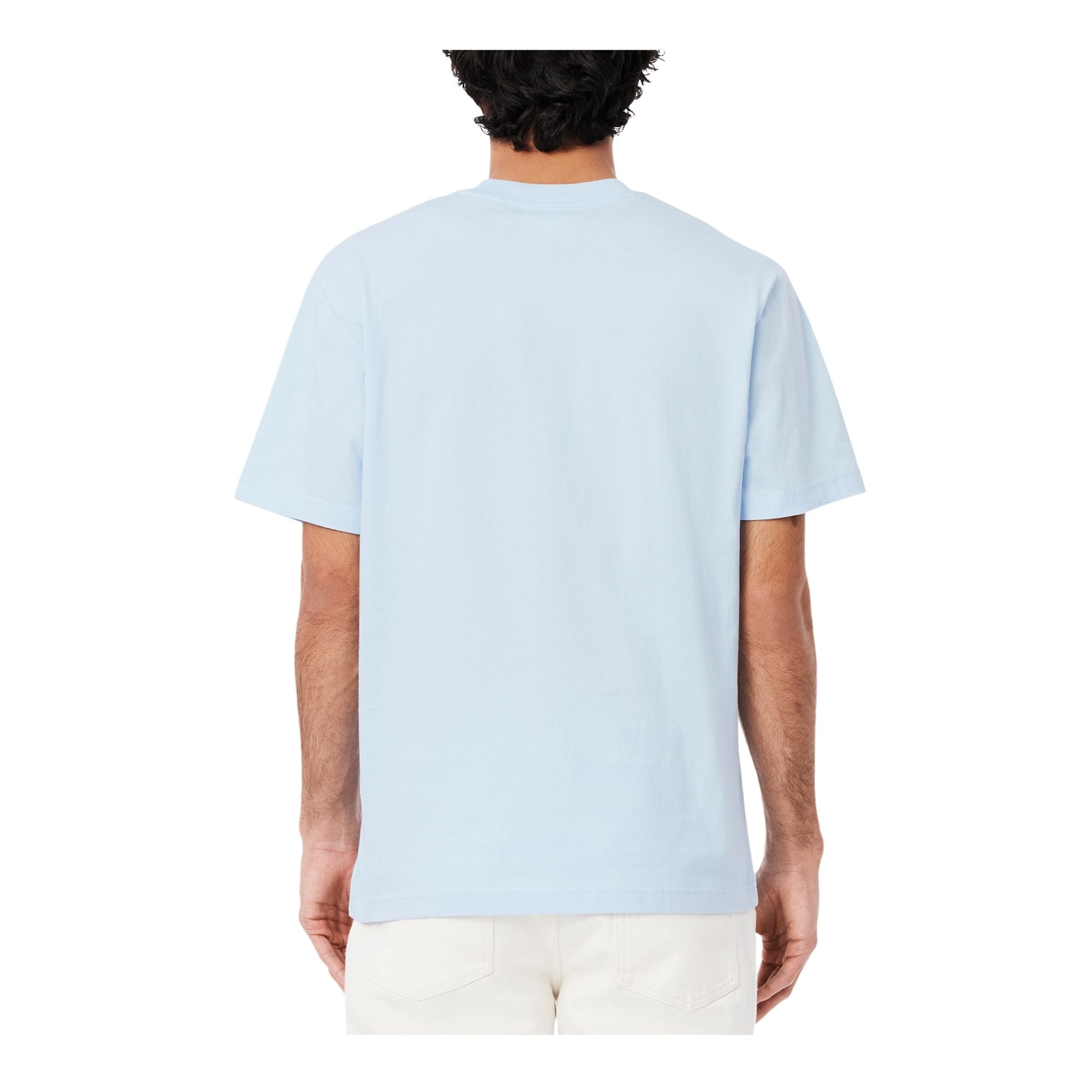 T-shirt Uomo Celeste,  in cotone, con logo applicato sul petto