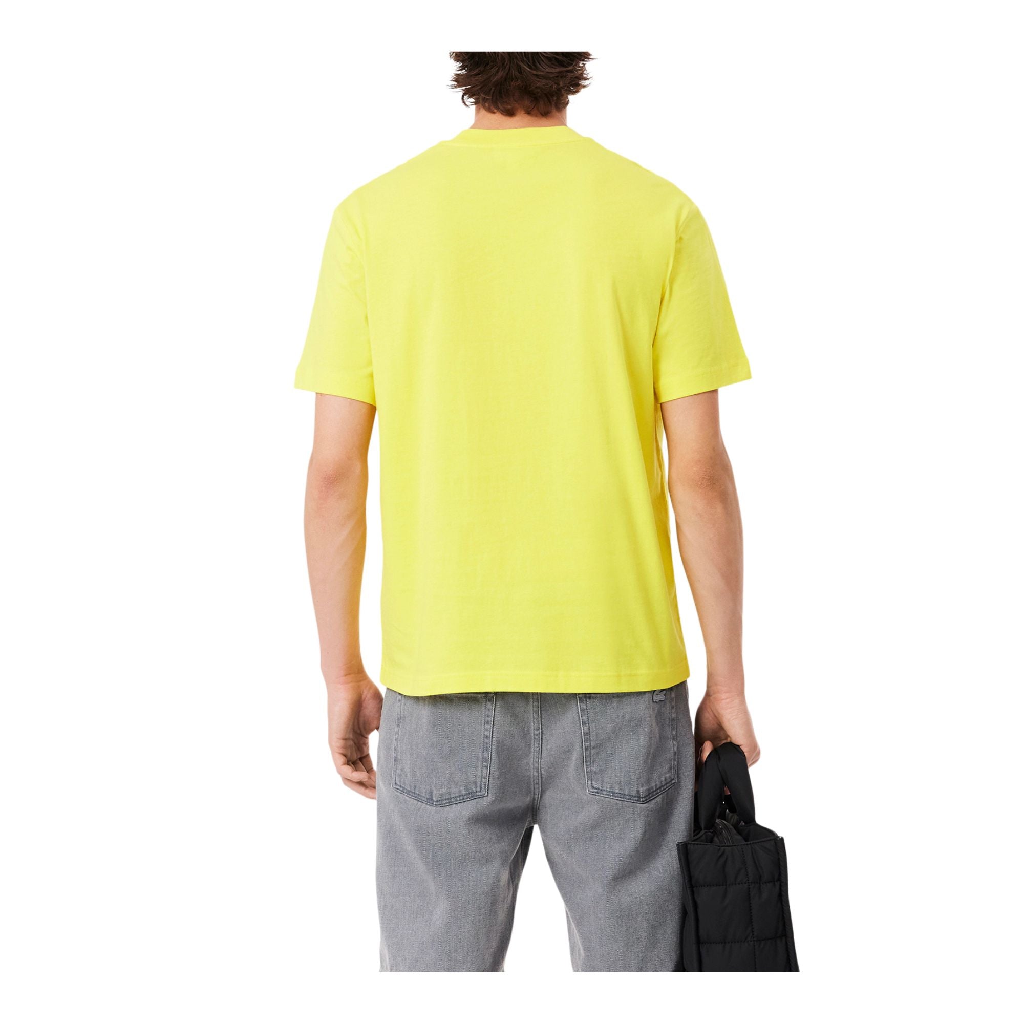 T-shirt Uomo in cotone Giallo, con logo applicato sul petto e girocollo