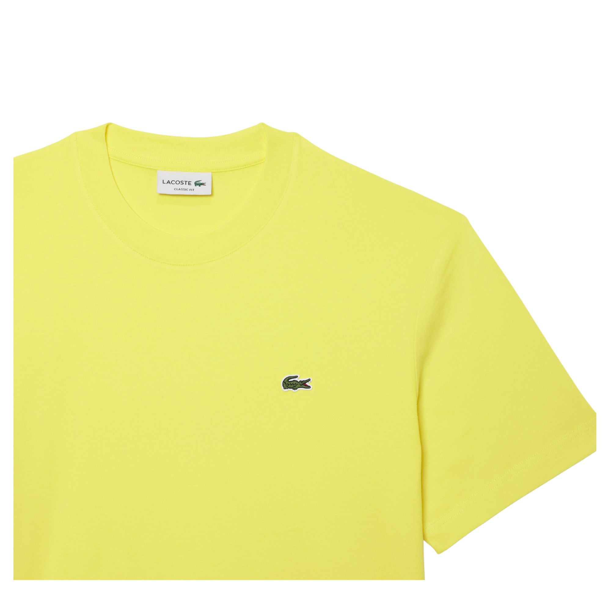 T-shirt Uomo in cotone Giallo, con logo applicato sul petto e girocollo