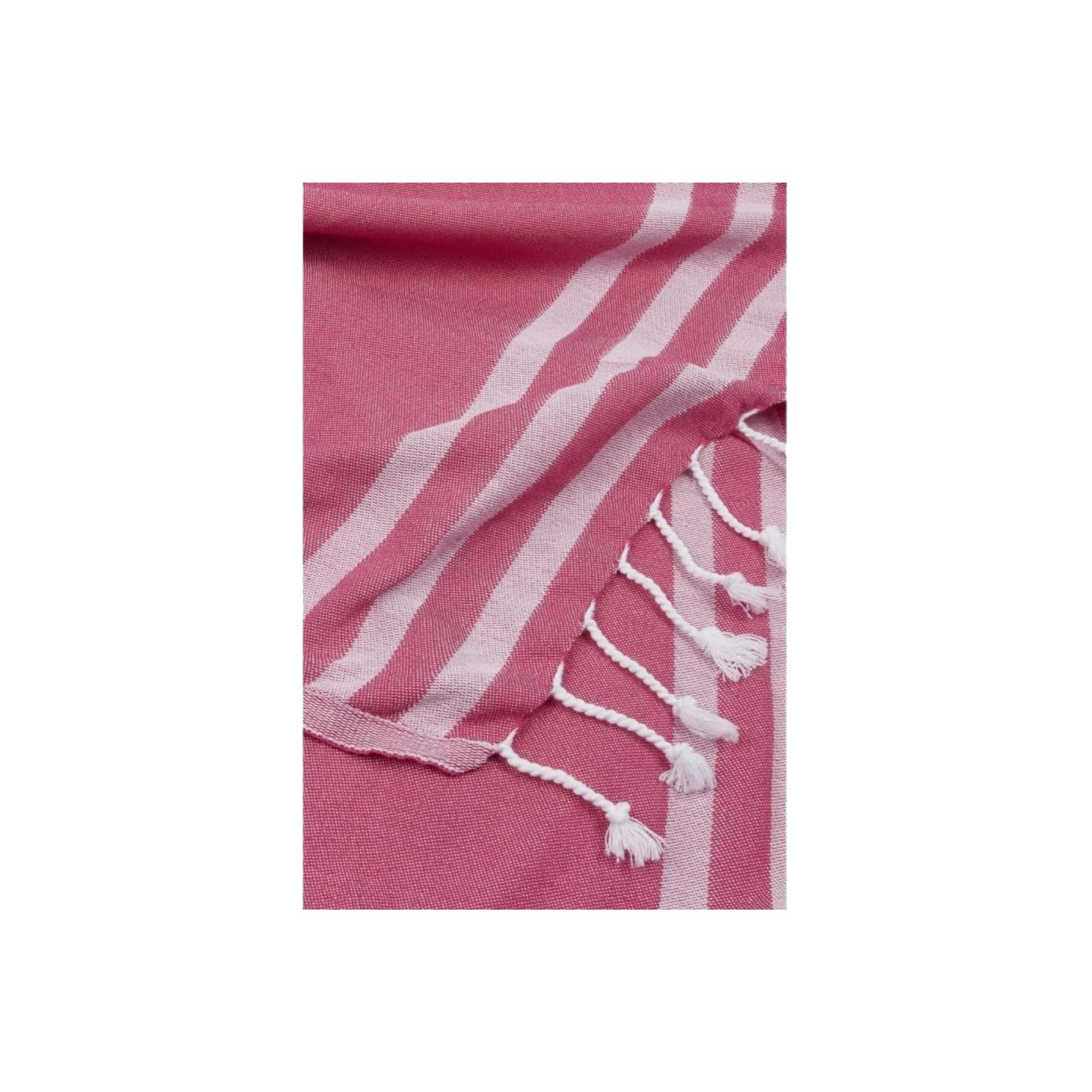 Telo Mare Unisex Fucsia con maxi logo a contrasto e frange