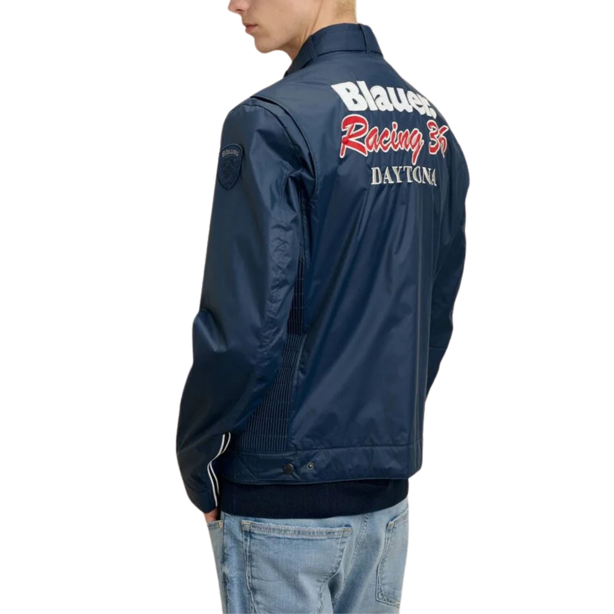 Giubbino Uomo Biker Daytona Tetlow Blu modello retro