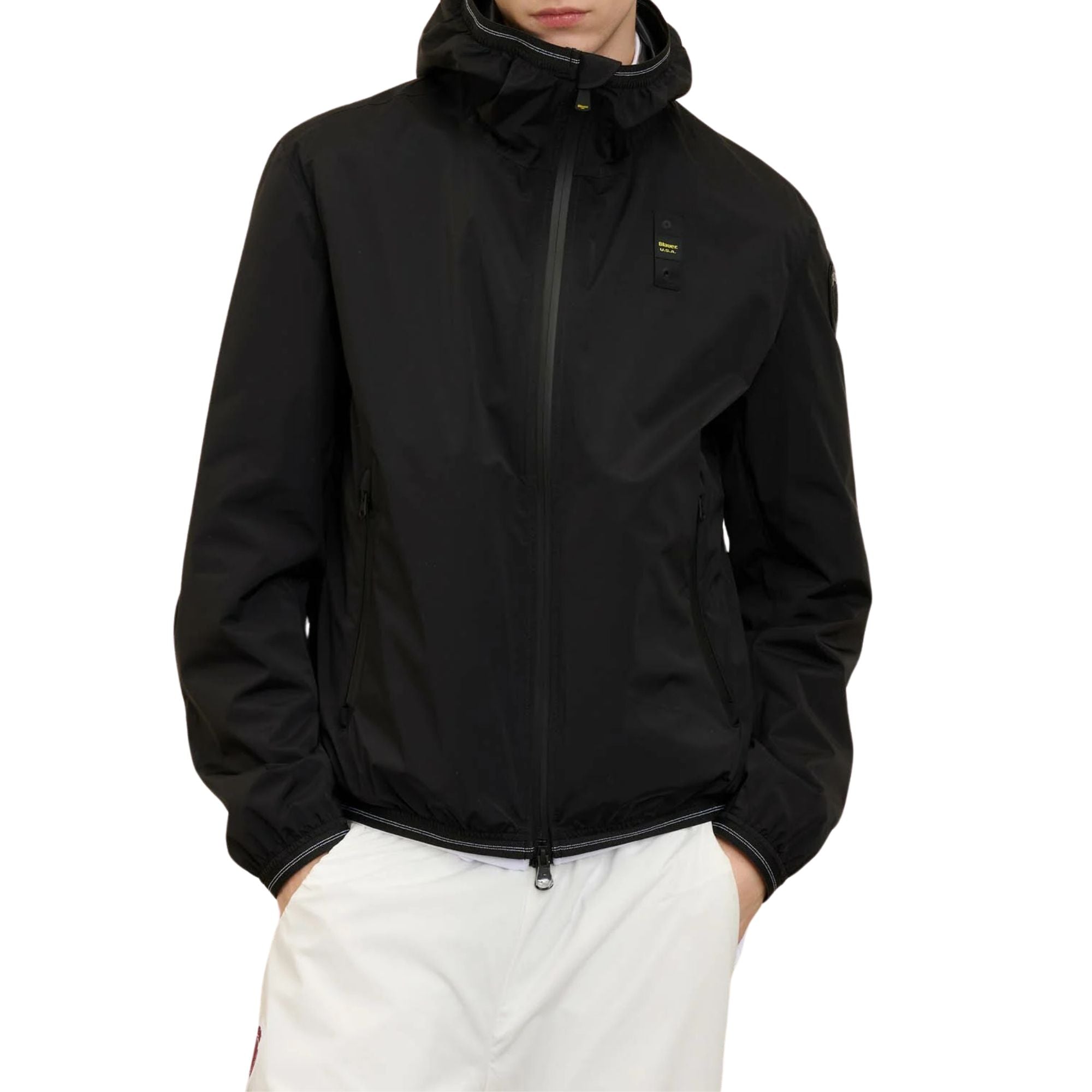 Giacca a vento Uomo Nastrata Farrin Nero modello frontale