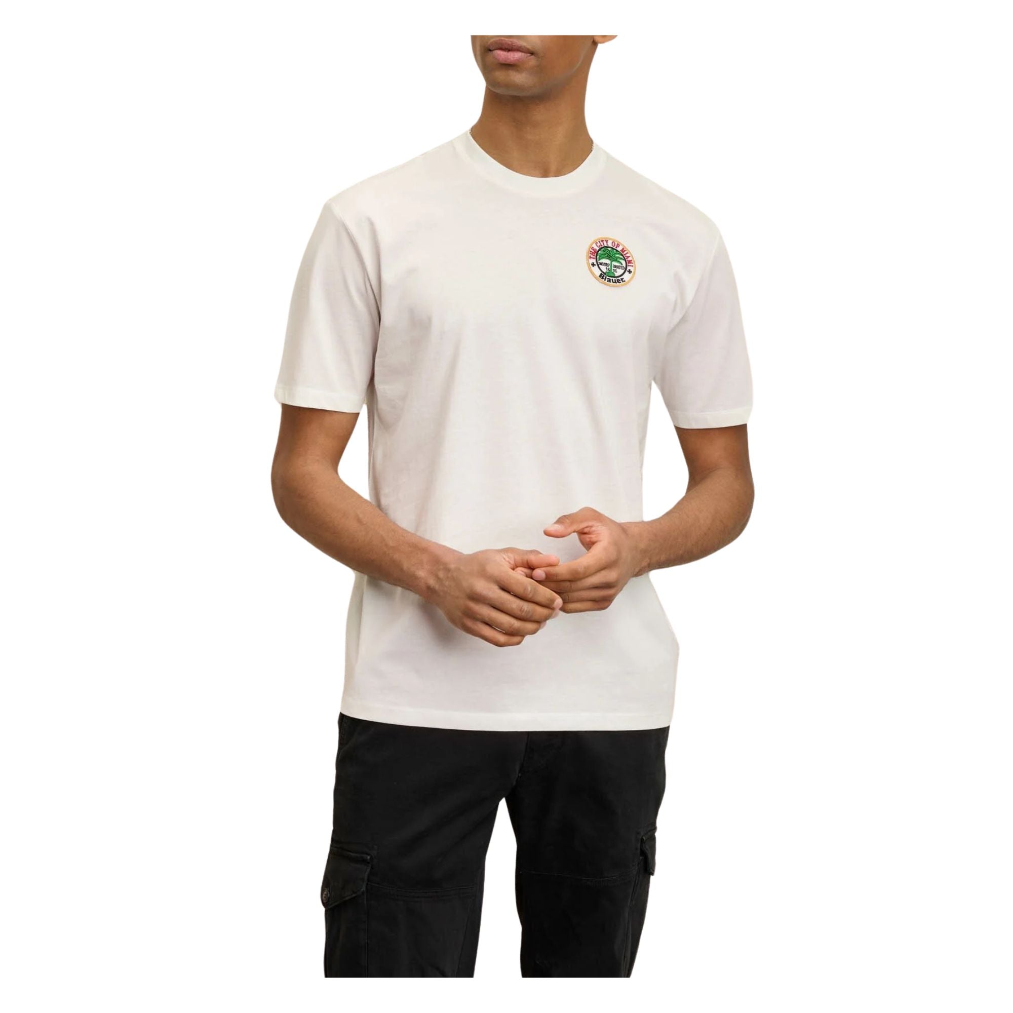 T-shirt Uomo Miami Addington a girocollo, con patch logo