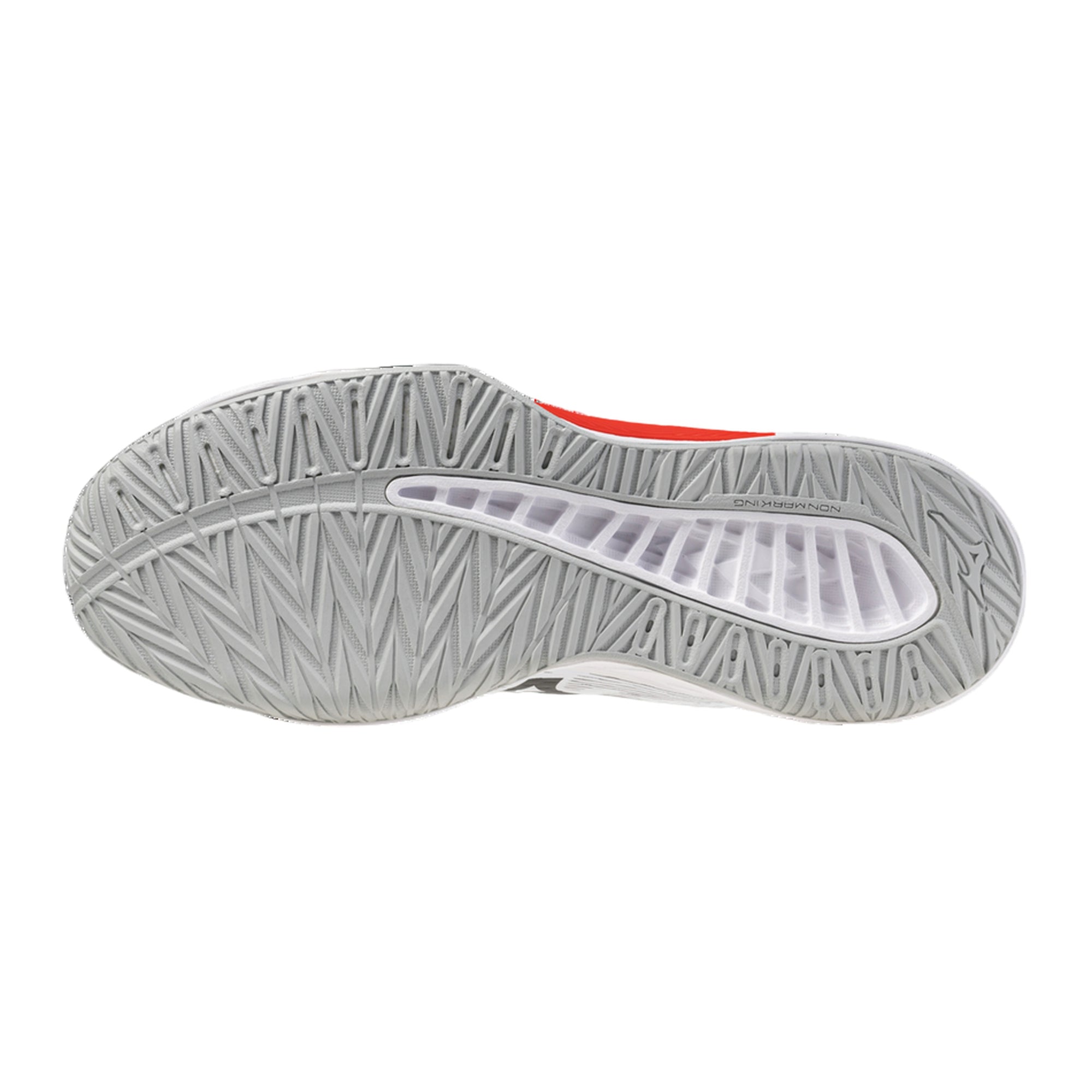 Scarpa Unisex da pallavolo LIGHTNING SELECT MID Bianca con dettagli neri e rossi - suola