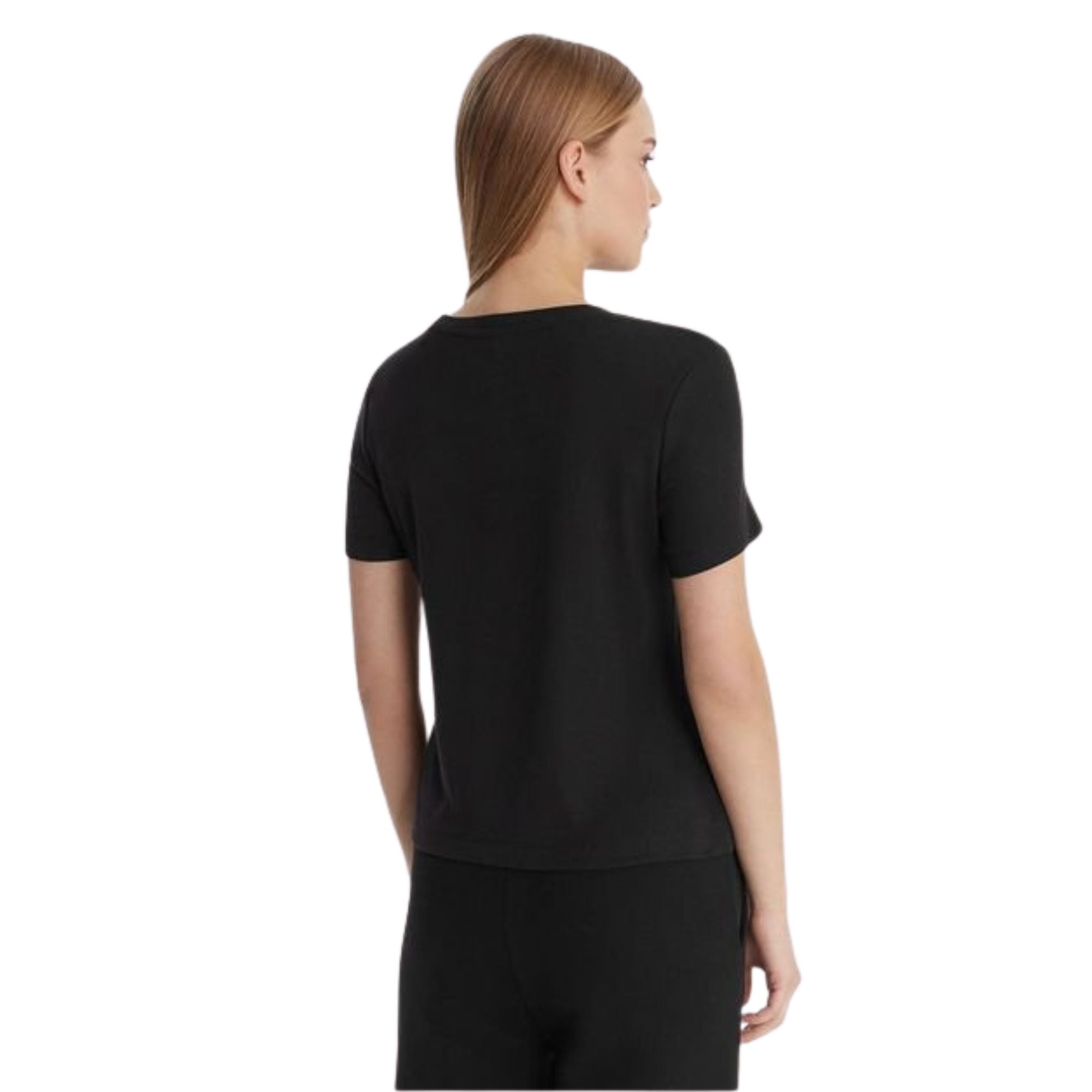 T-shirt Nera Donna con mini logo