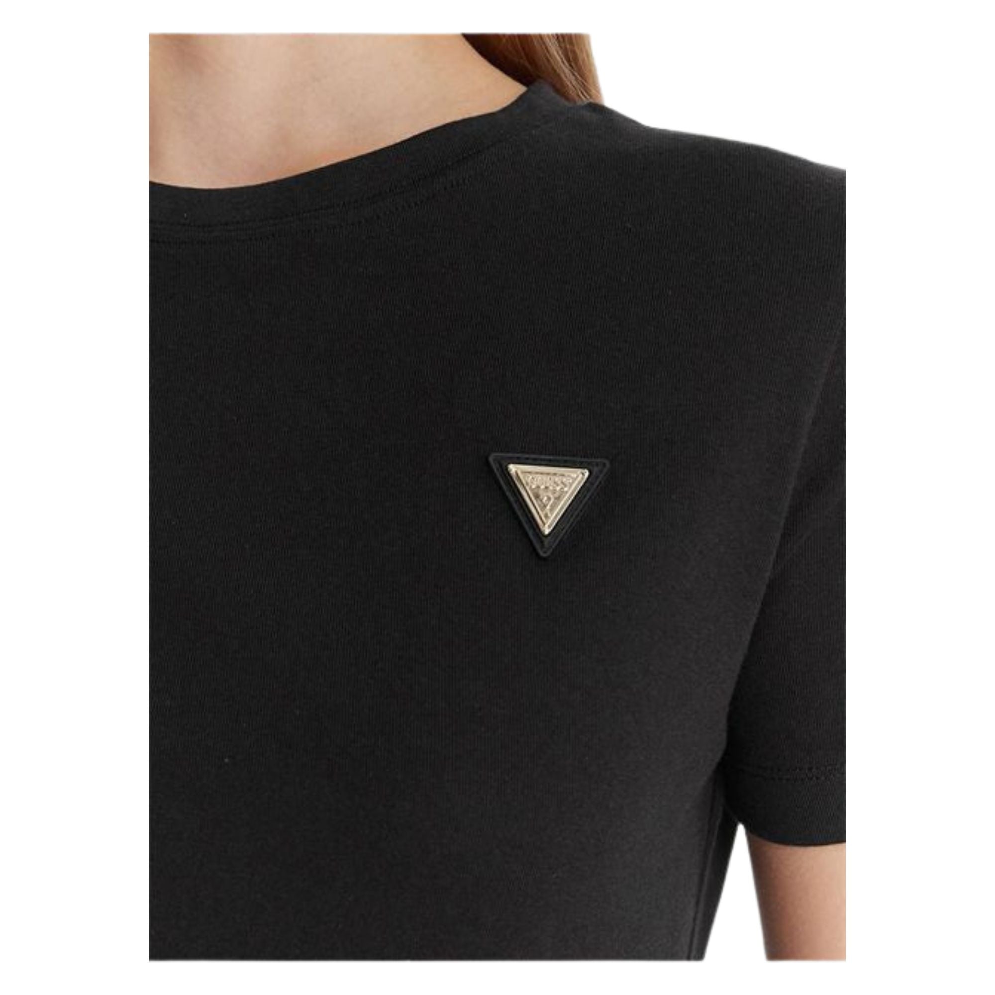 T-shirt Nera Donna con mini logo