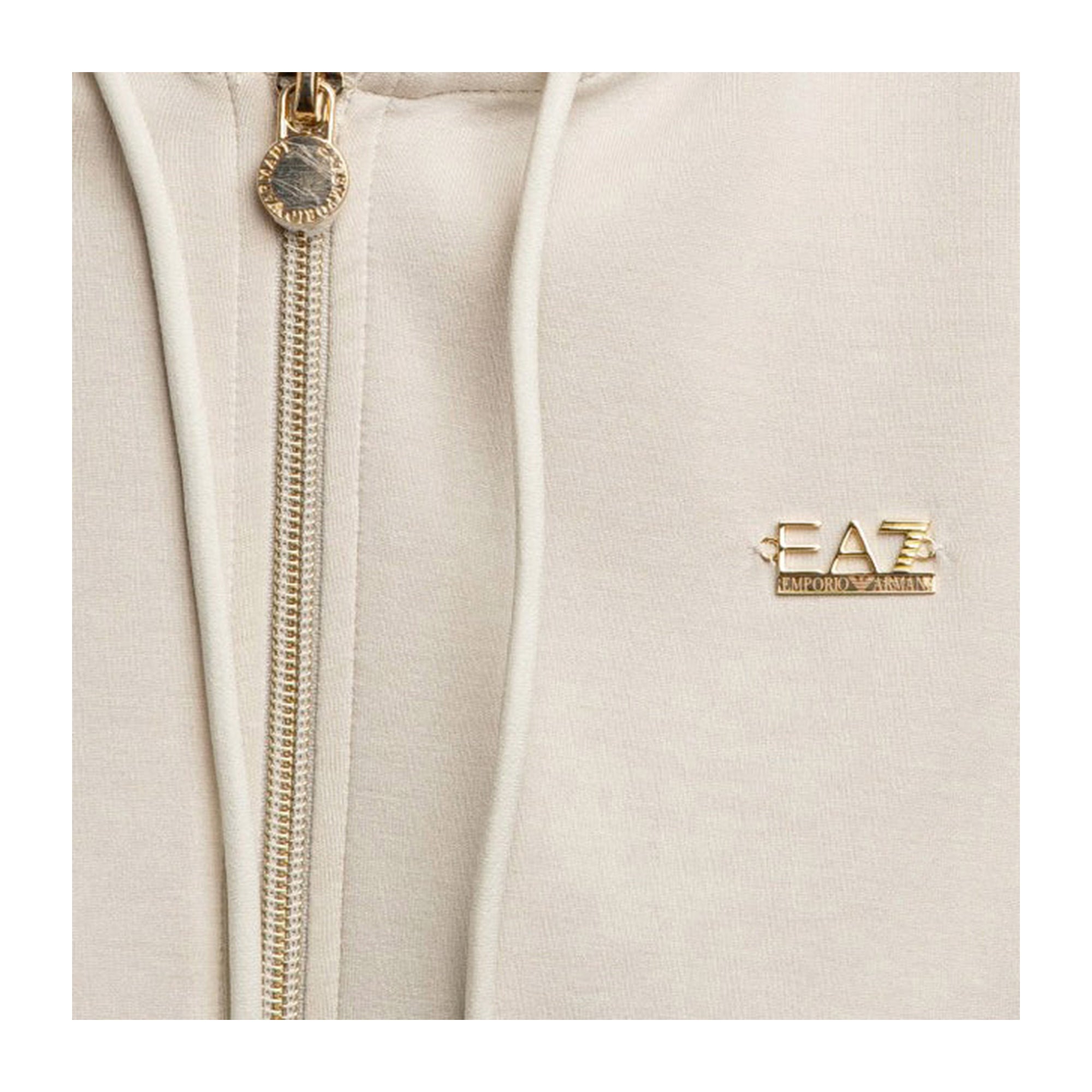 Felpa Donna a tinta unita, in cotone, con cappuccio e logo metallico