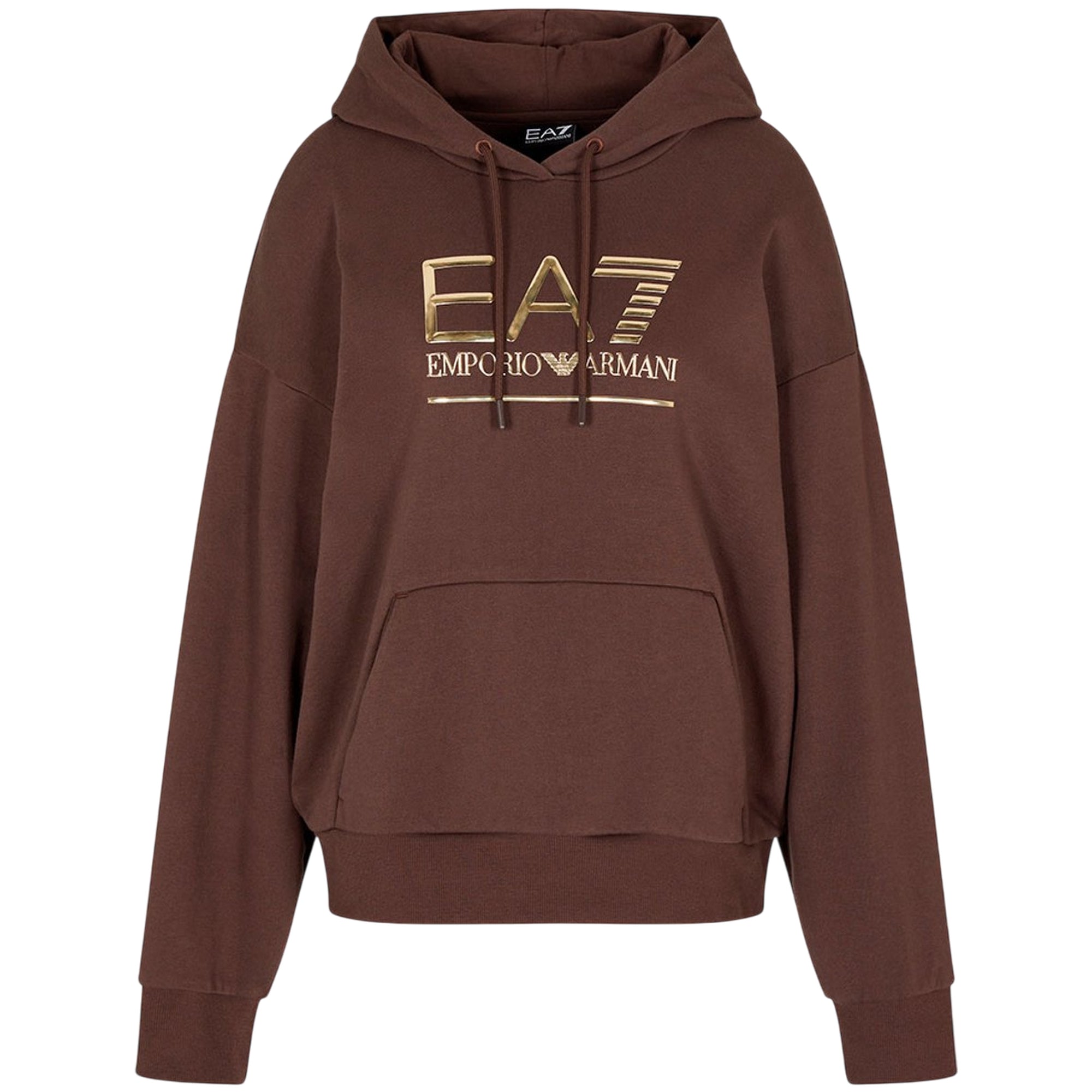 Felpa Donna over marrone con logo dorato