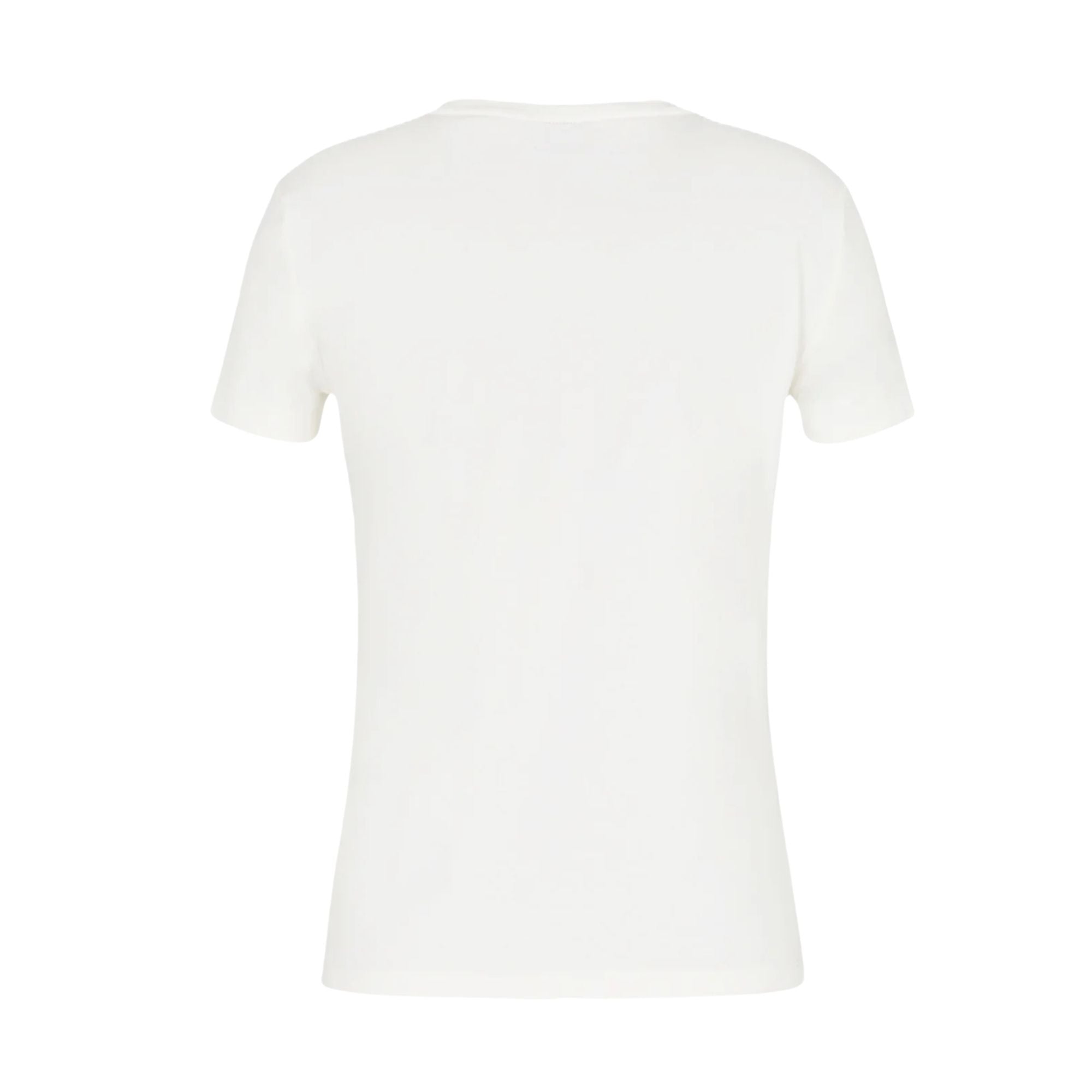 T-shirt bianca donna con logo EA7 strass retro