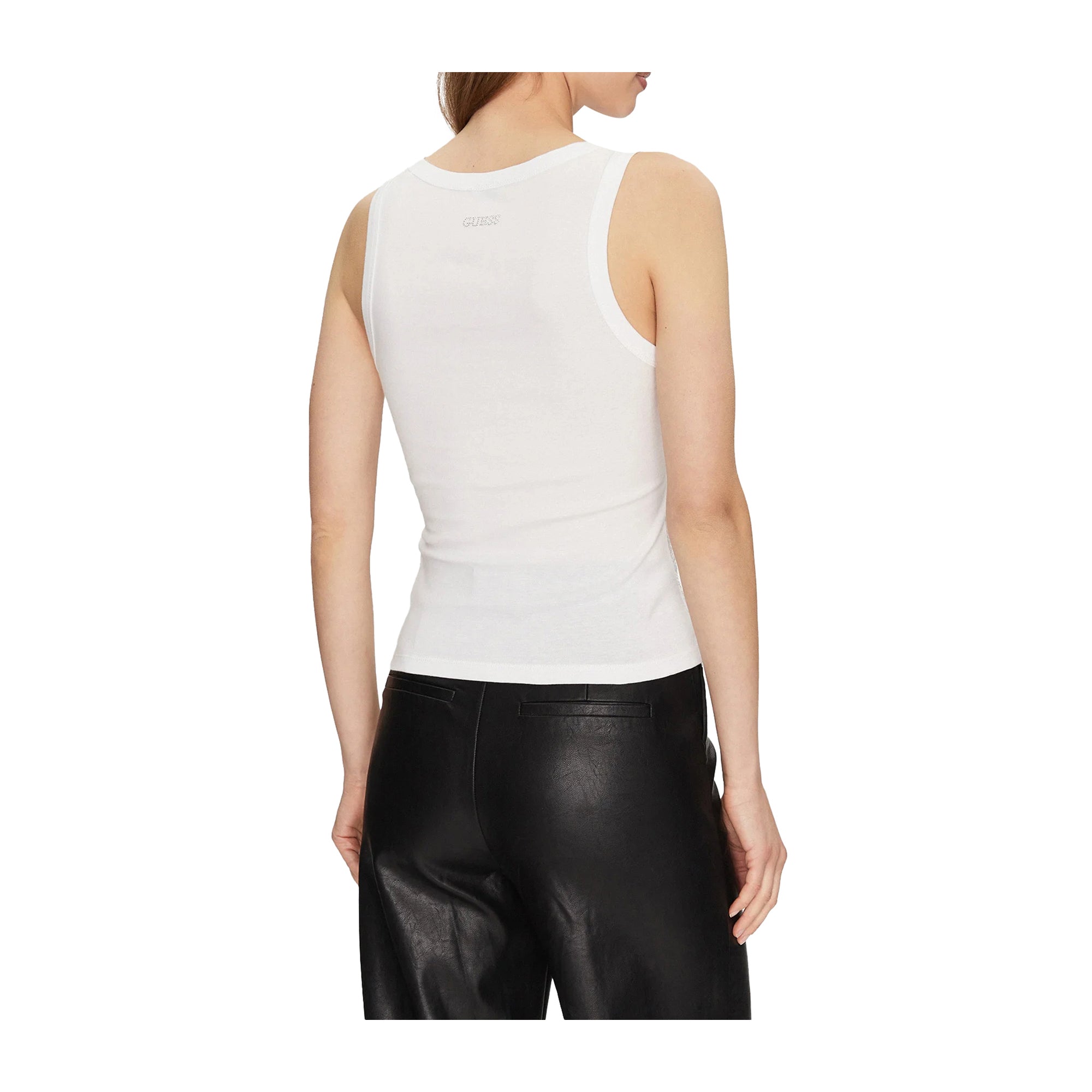 Top Donna modello Alexia Bianco con paillettes