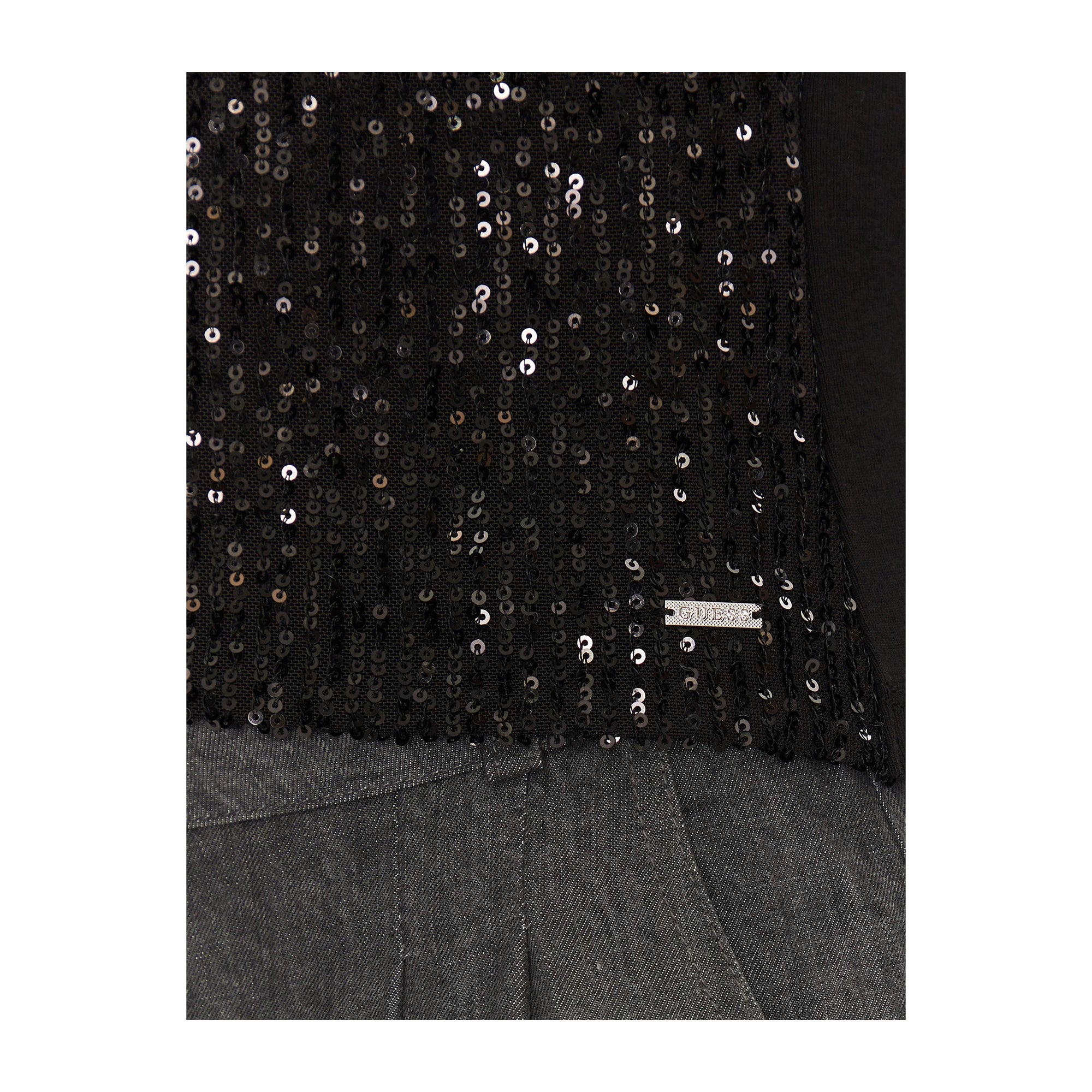 Guess Donna Top con paillettes Nero
