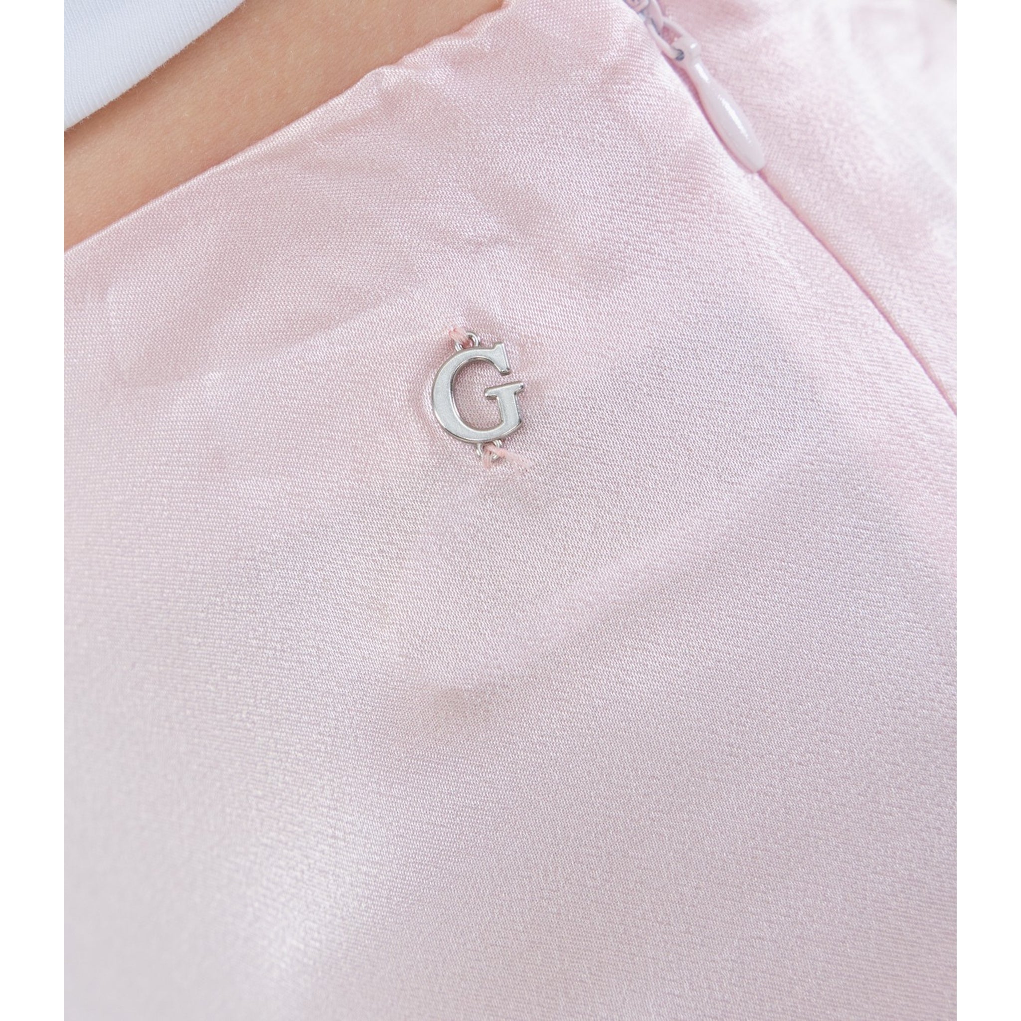 Gonna Donna Rosa, con zip laterale e taglio asimmetrico