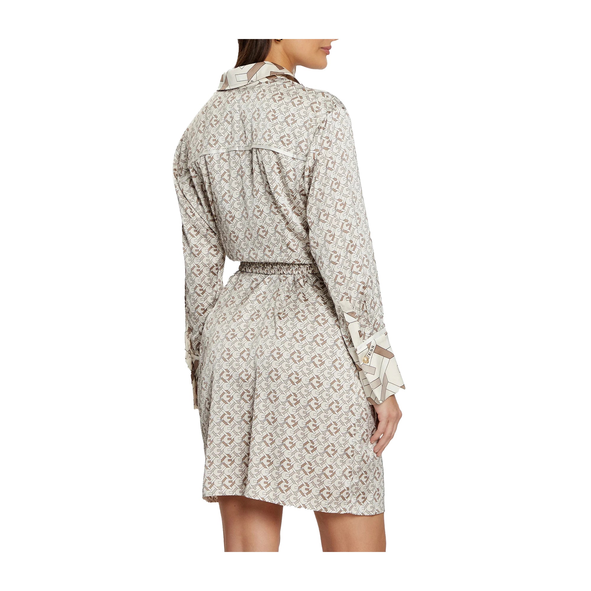 Guess Abito Donna corto Veronica stampato nei toni beige