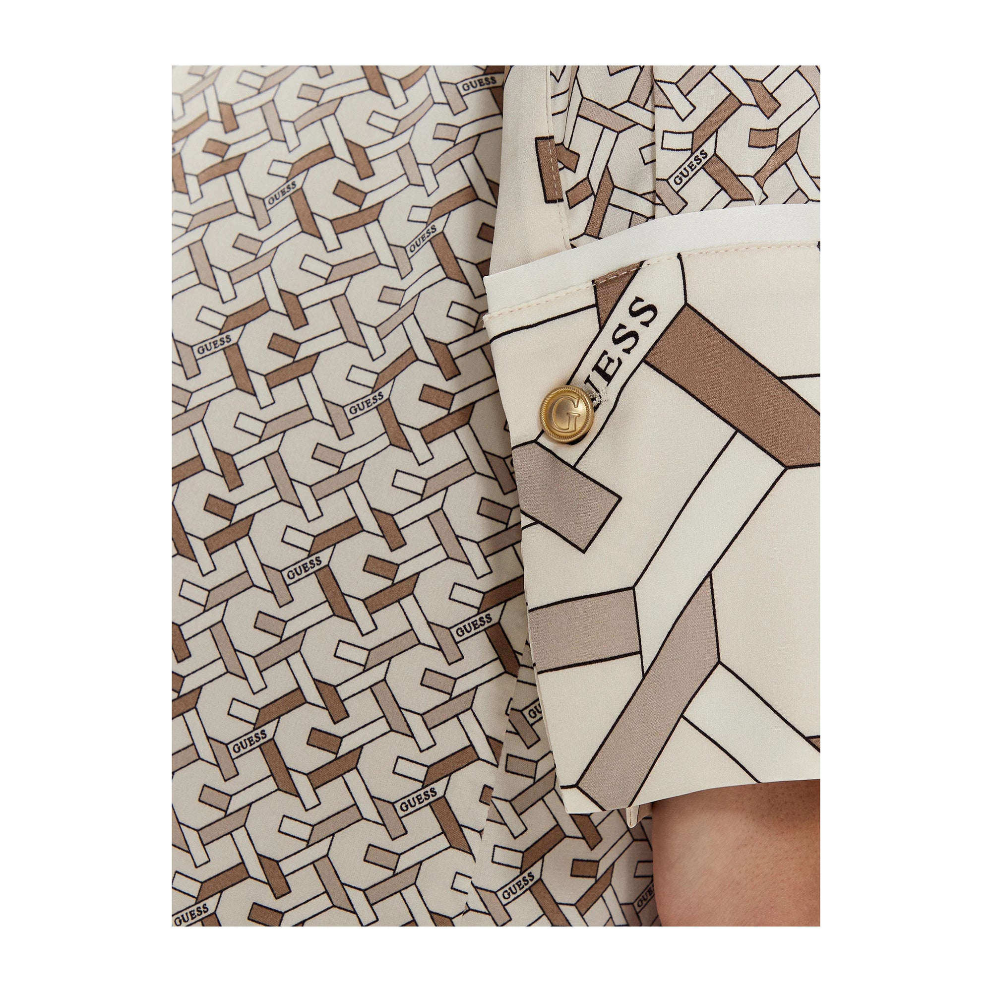 Guess Abito Donna corto Veronica stampato nei toni beige