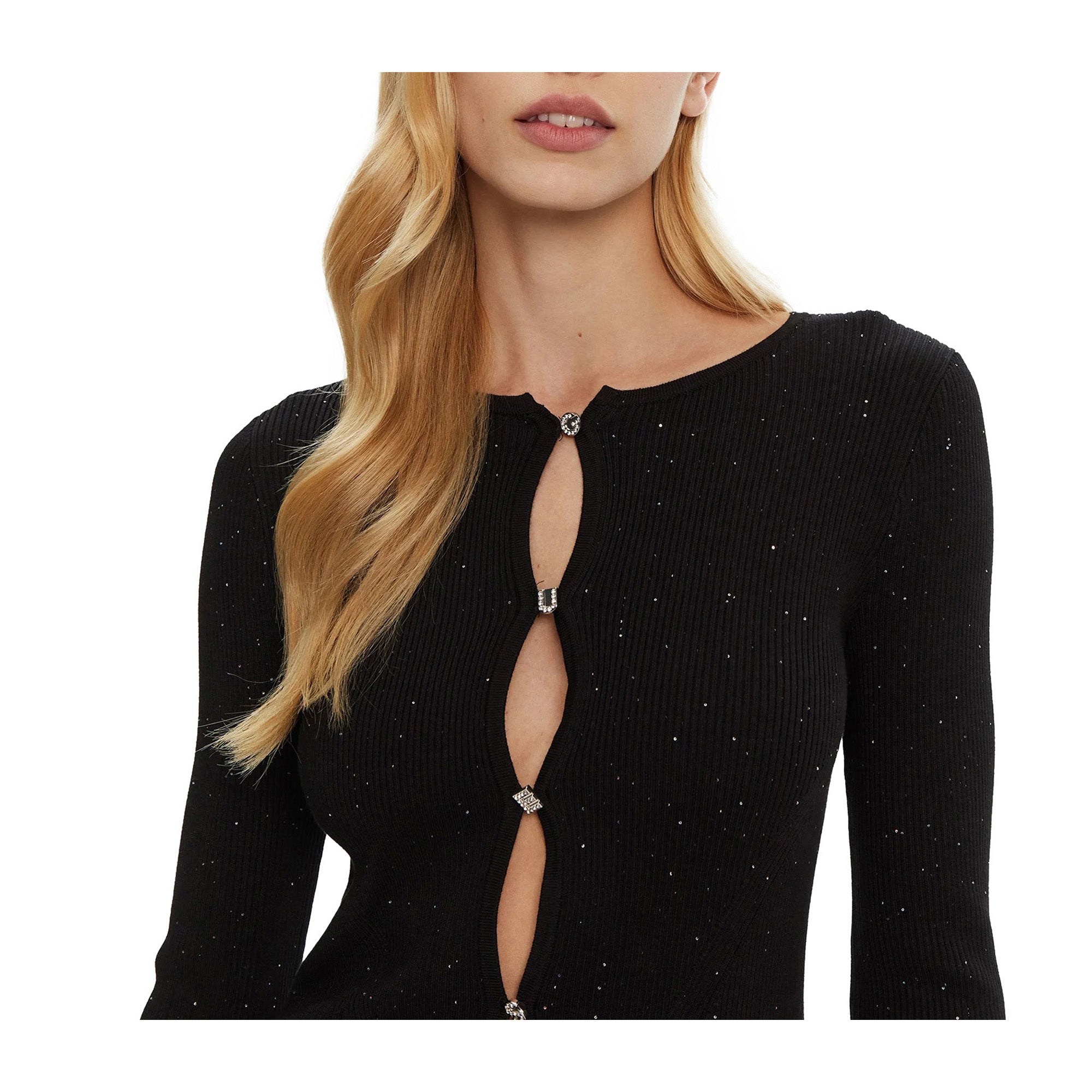 Guess Cardigan Nero con bottoni logati