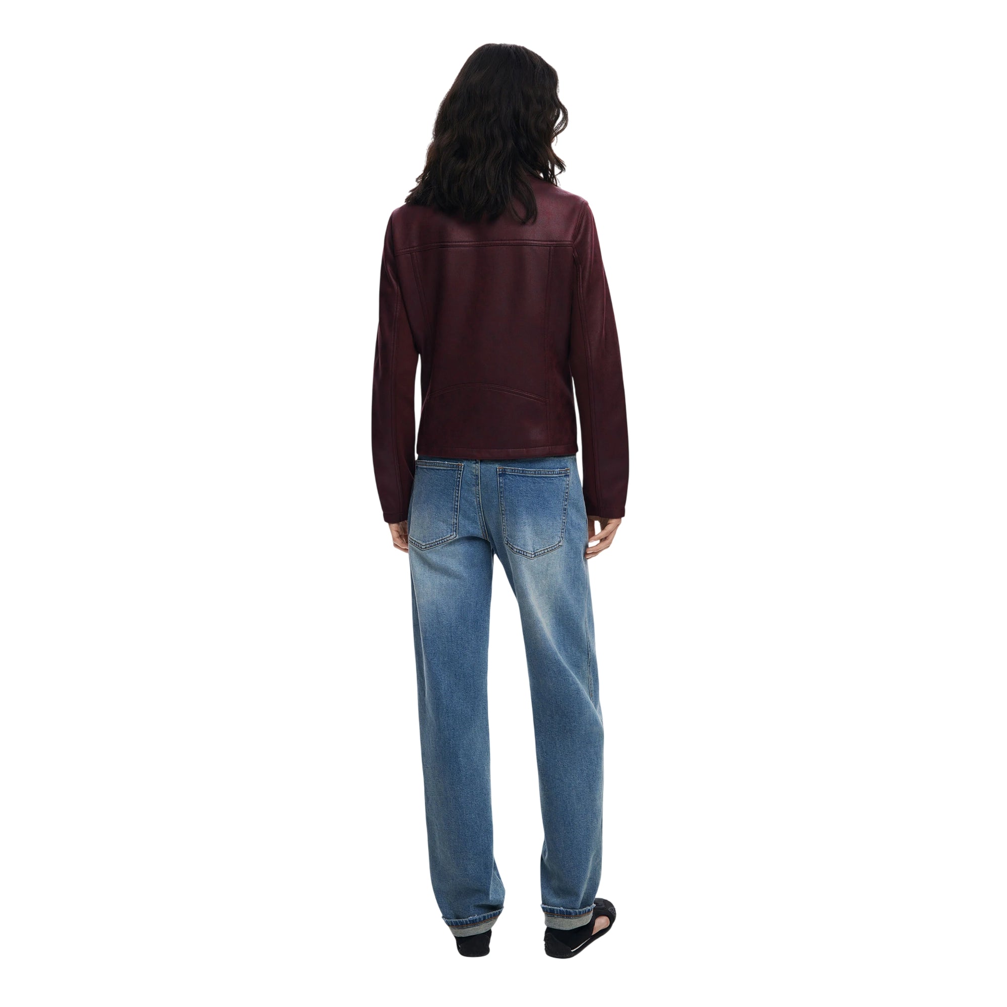 Giacca Donna Bordeaux, con chiusura zip frontale