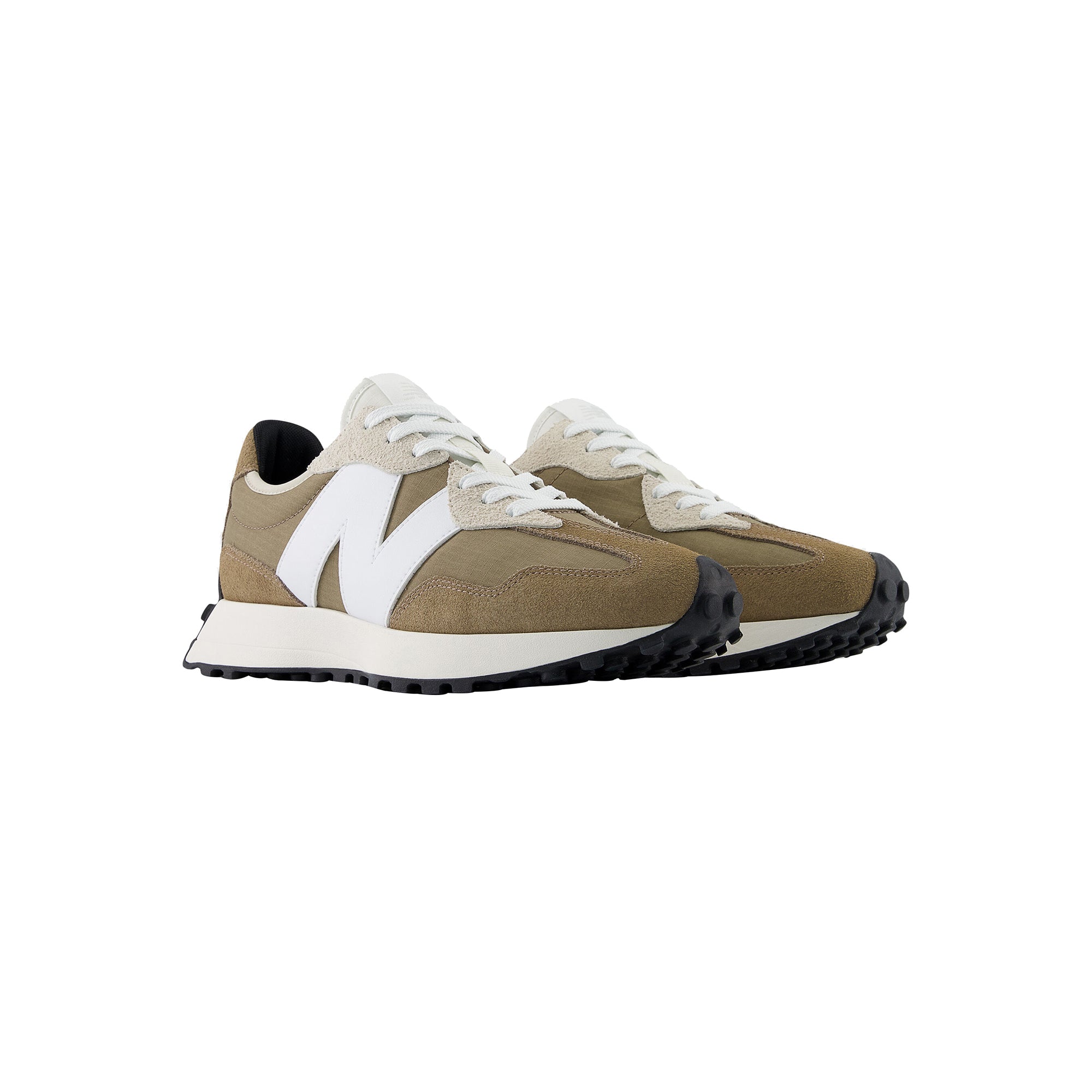 Sneakers Uomo basse 327 marrone con logo bianco