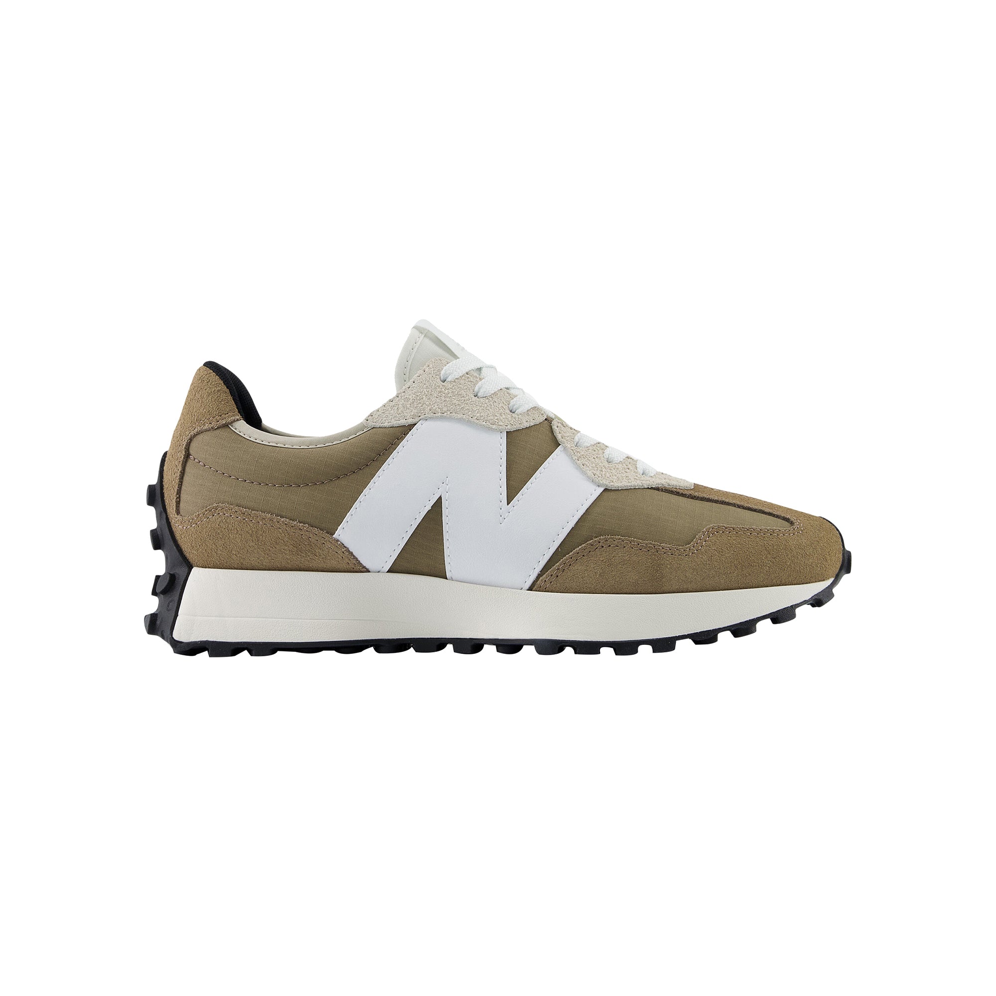 Sneakers Uomo basse 327 marrone con logo bianco