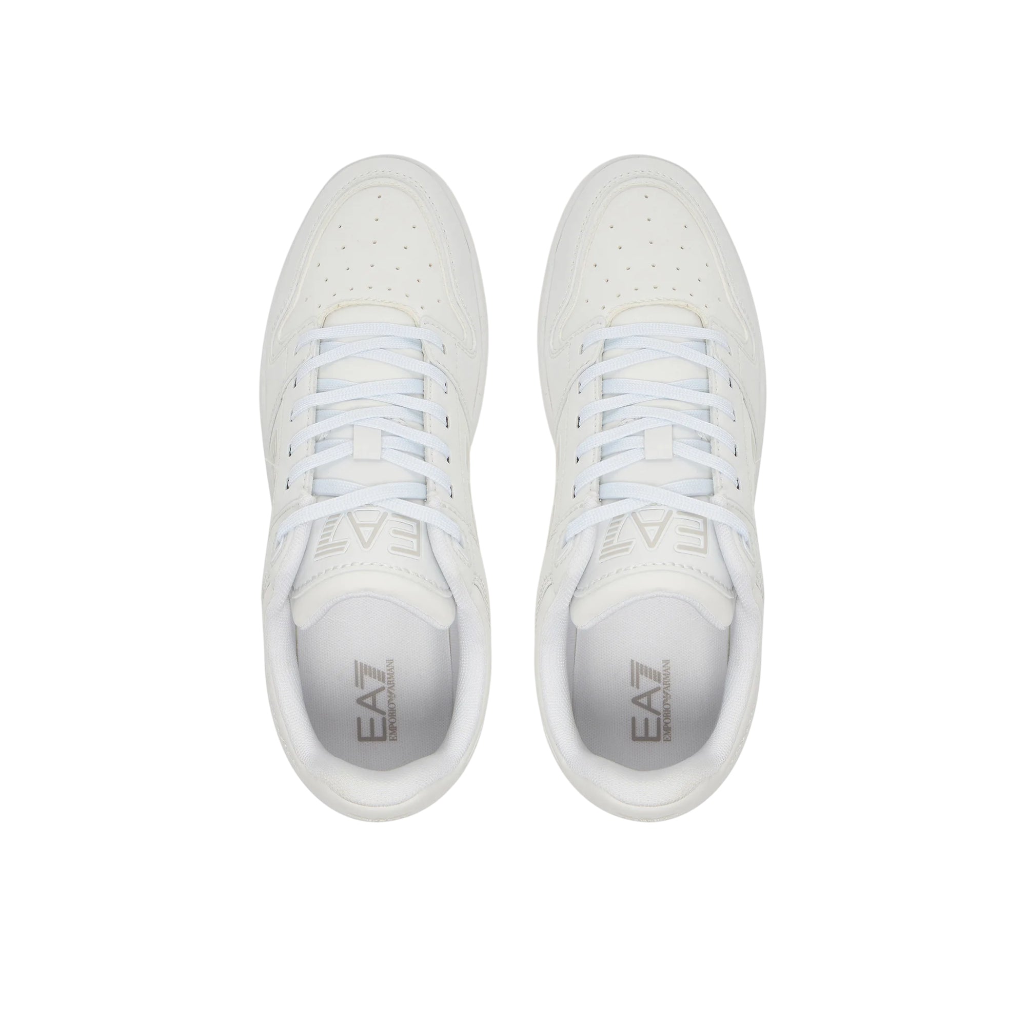 Sneakers Uomo con tomaia in ecopelle Bianca e punta tonda traforata