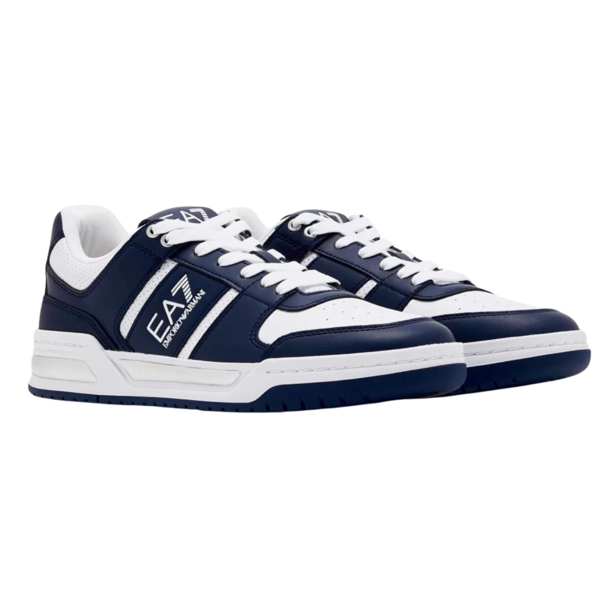 Sneakers Uomo Baseline in pelle Blu/Bianco