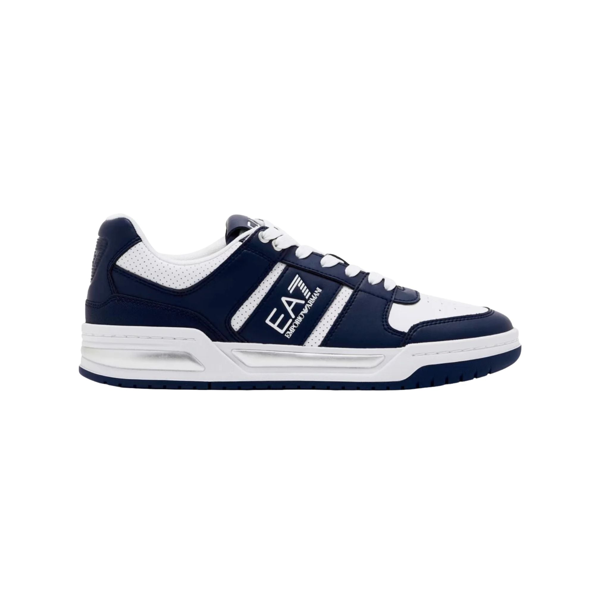 Sneakers Uomo Baseline in pelle Blu/Bianco