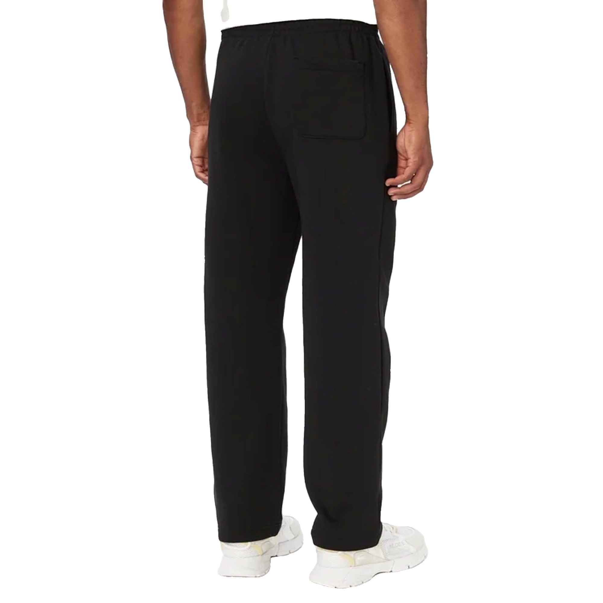 Pantalone Uomo Nero a tinta unita, in misto cotone, dal fit morbido
