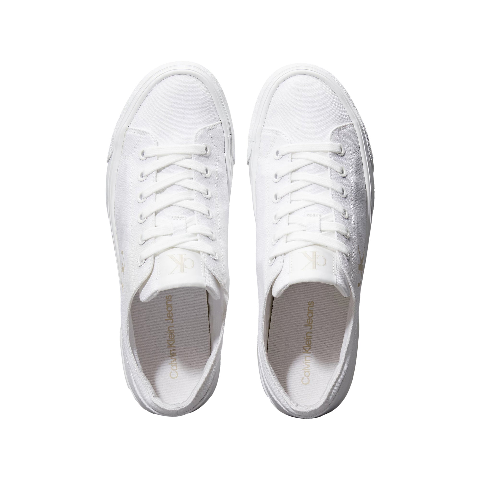Sneakers Donna in tela con plateau Bianco