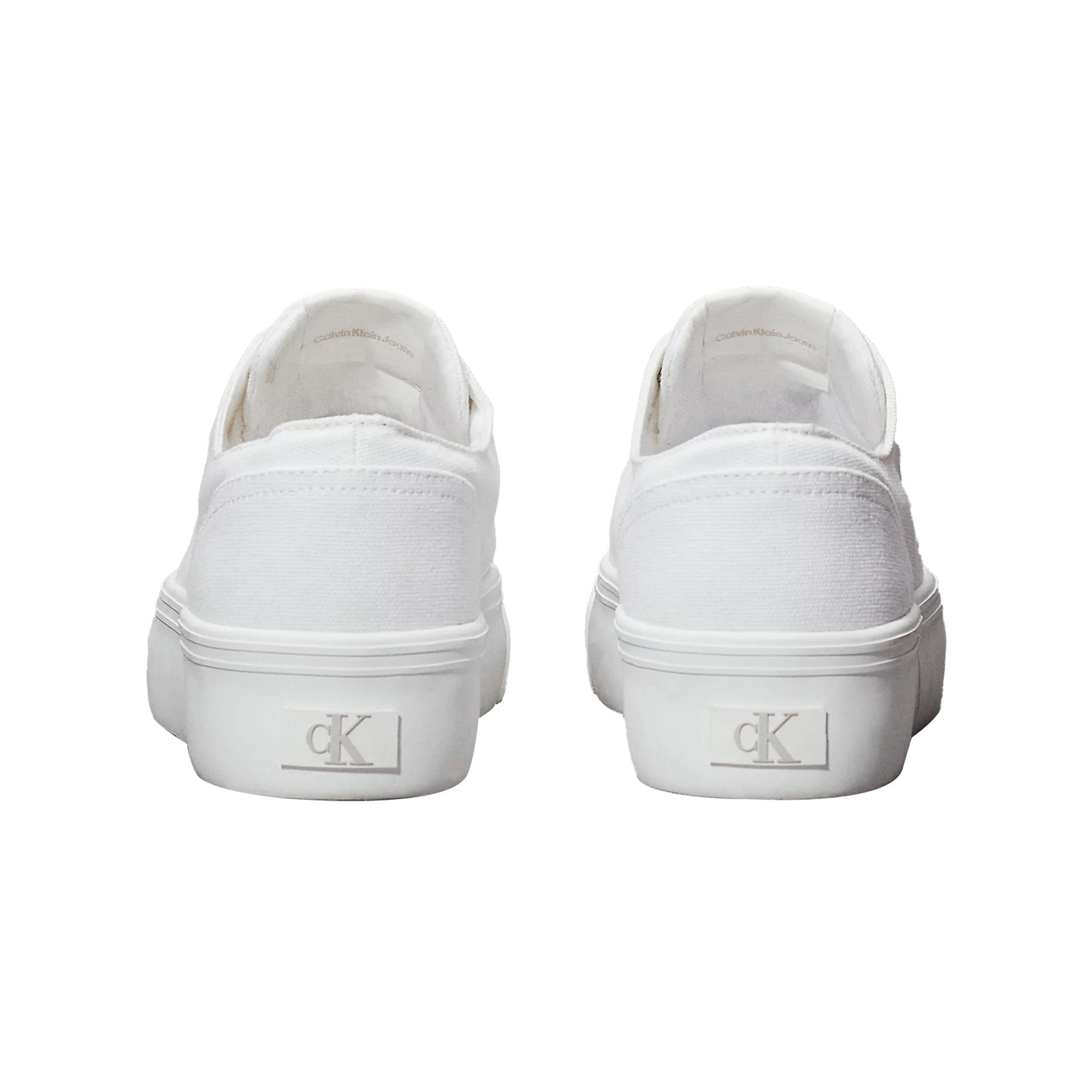 Sneakers Donna in tela con plateau Bianco retro