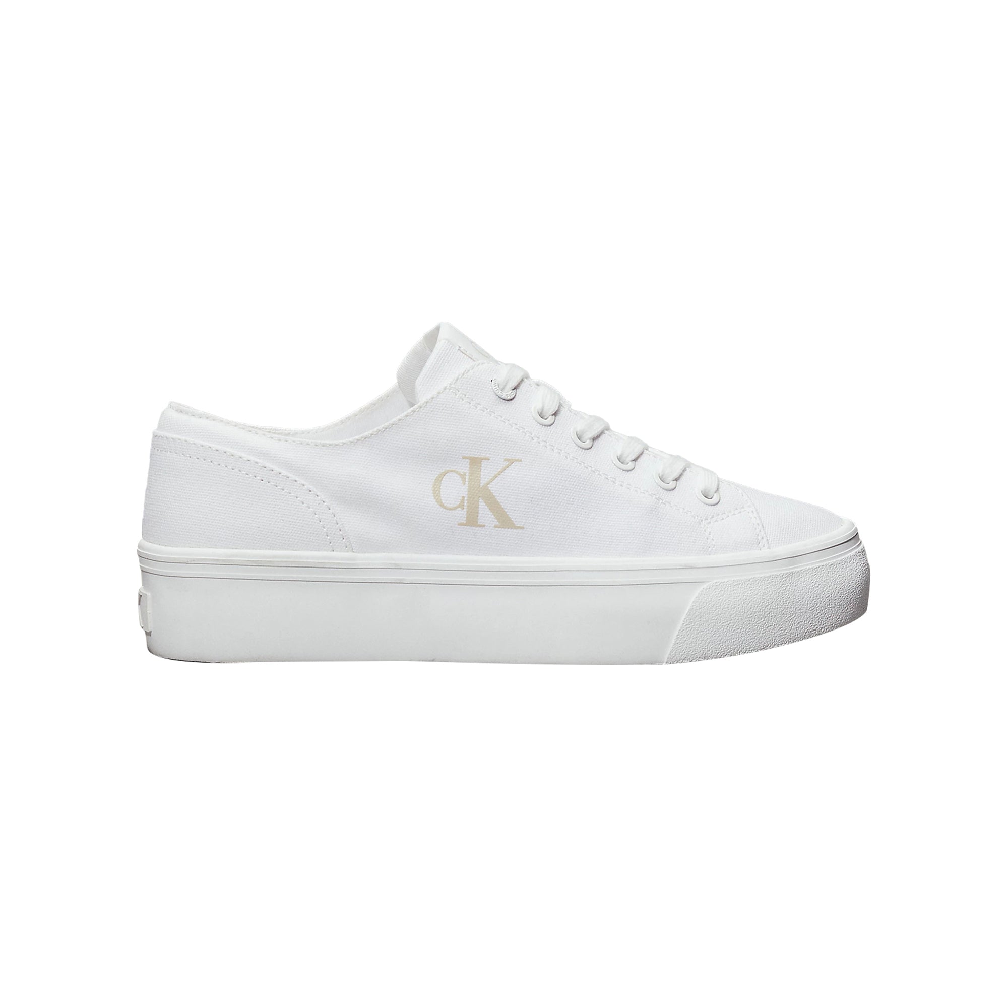Sneakers Donna in tela con plateau Bianco