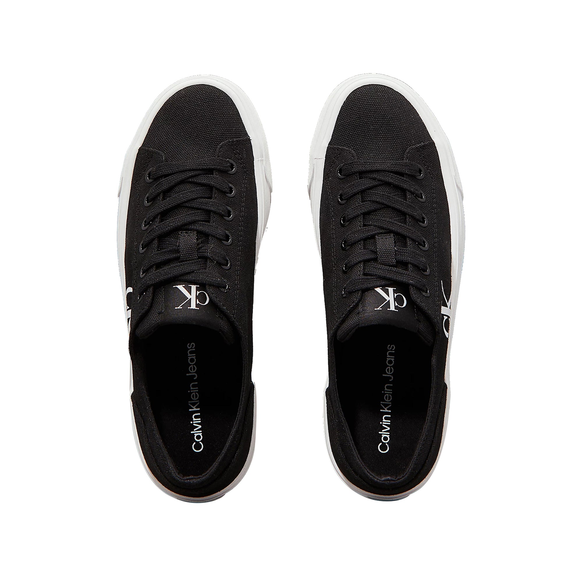 Sneakers Donna in tela con plateau Nero