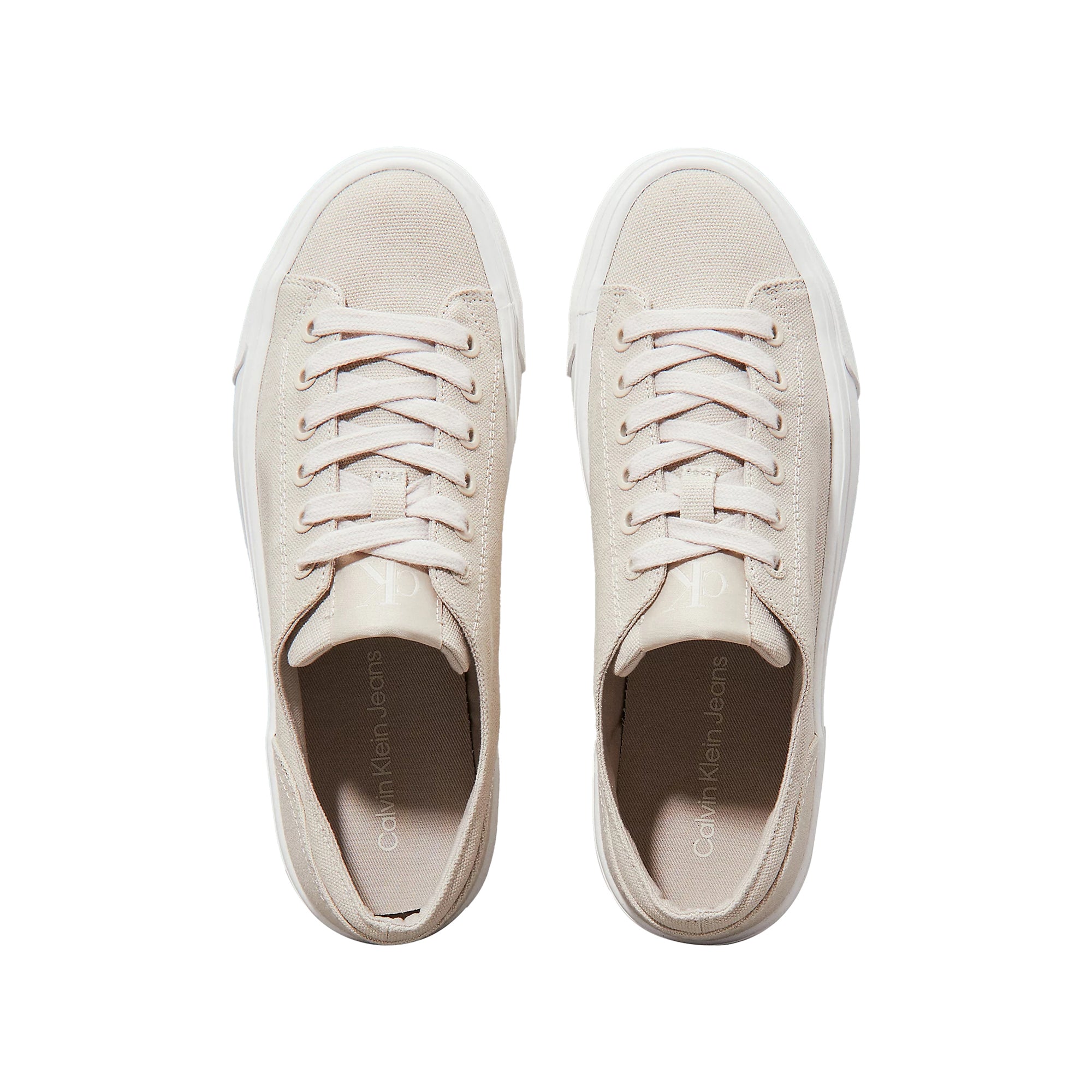 Sneakers Donna in tela con plateau Beige