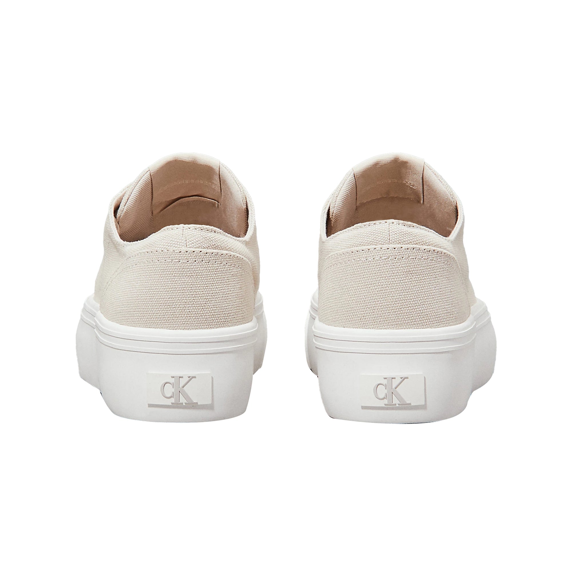 Sneakers Donna in tela con plateau Beige retro