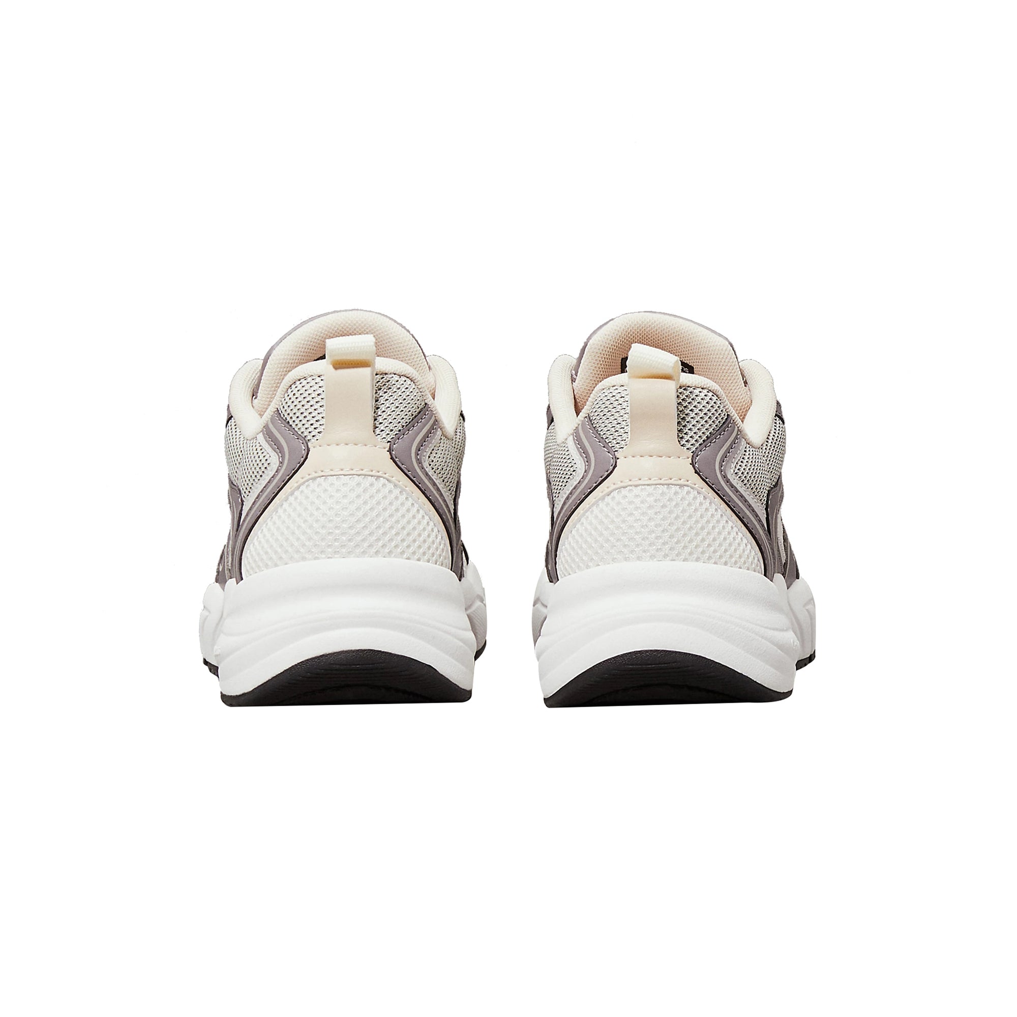 Sneakers Donna in ecopelle a punta tonda Grigio/Panna retro