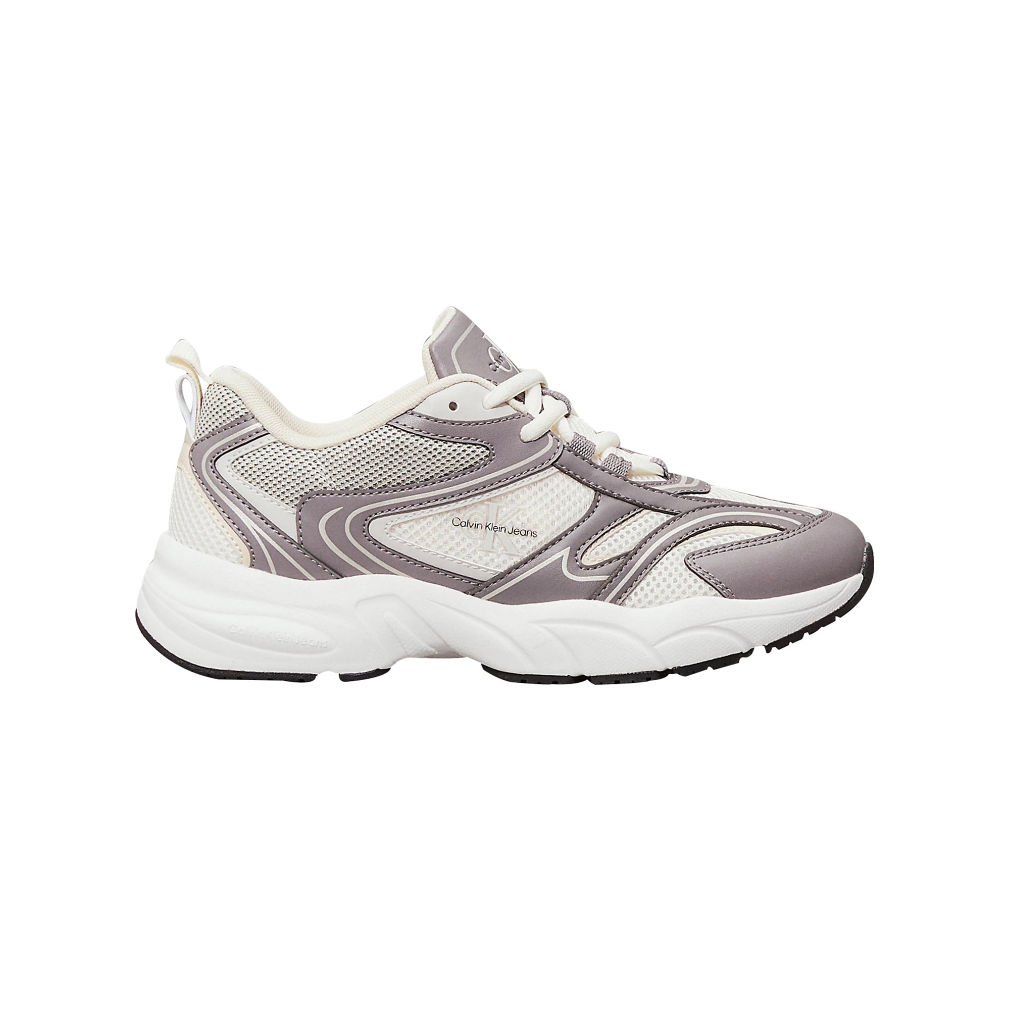 Sneakers Donna in ecopelle a punta tonda Grigio/Panna