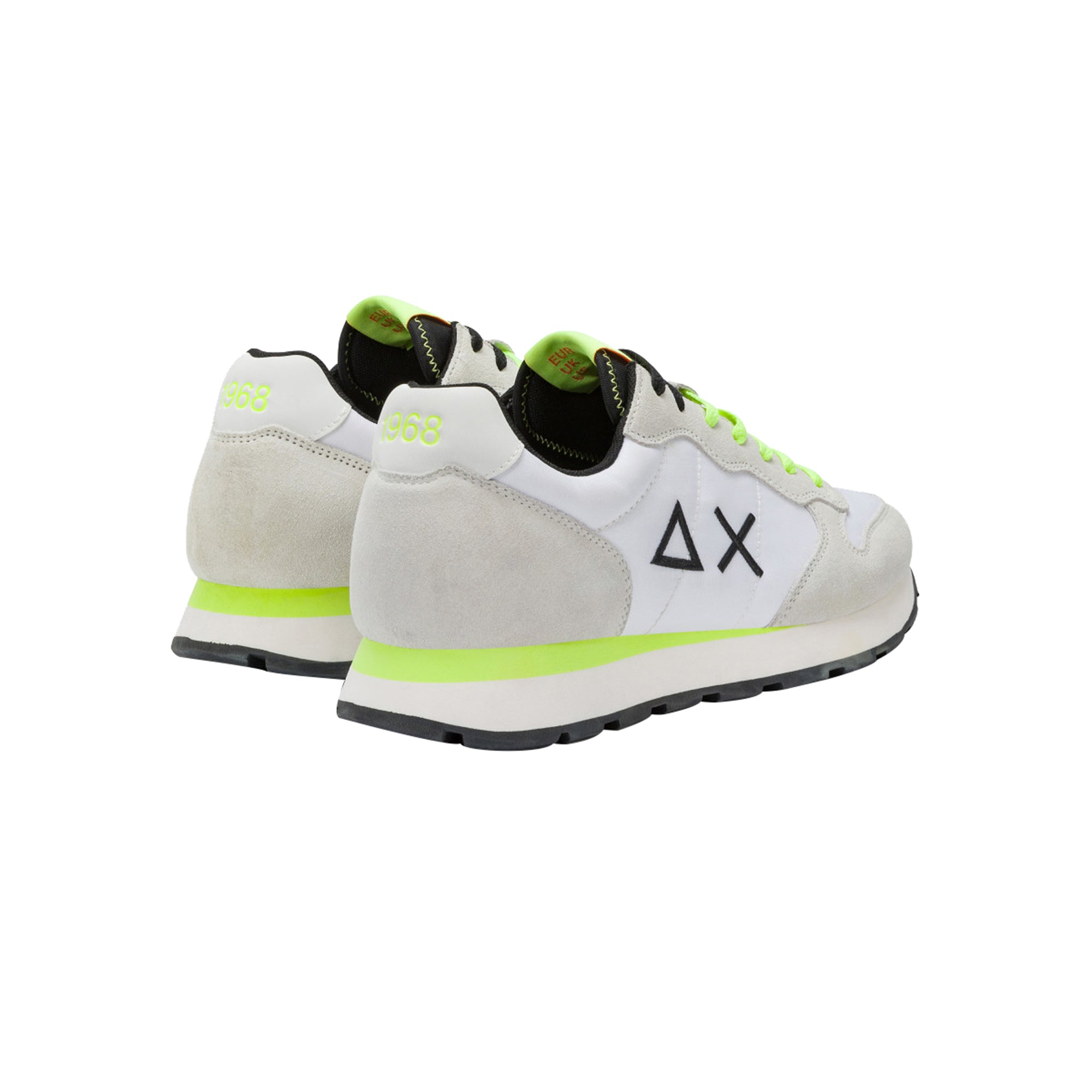 Sneakers Uomo con lacci fluo ed inserti scamosciati