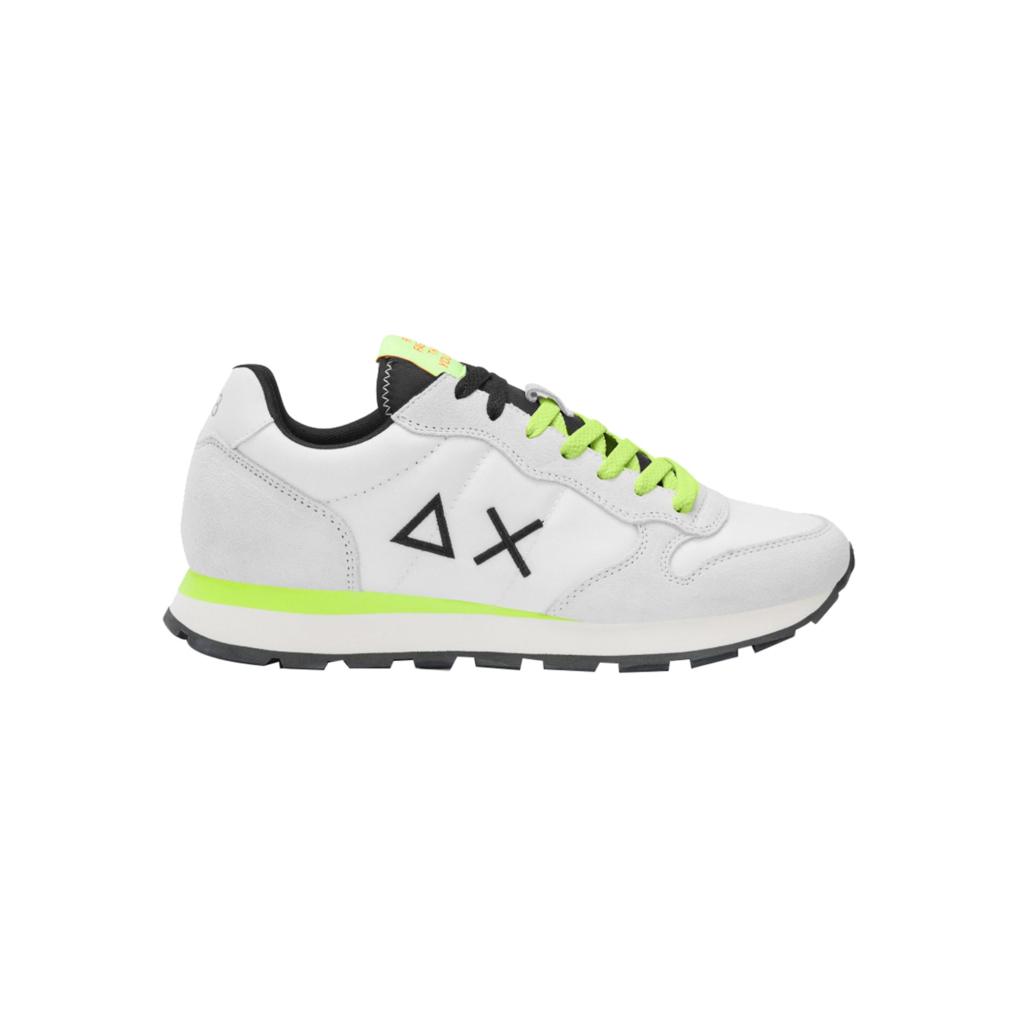 Sneakers Uomo con lacci fluo ed inserti scamosciati