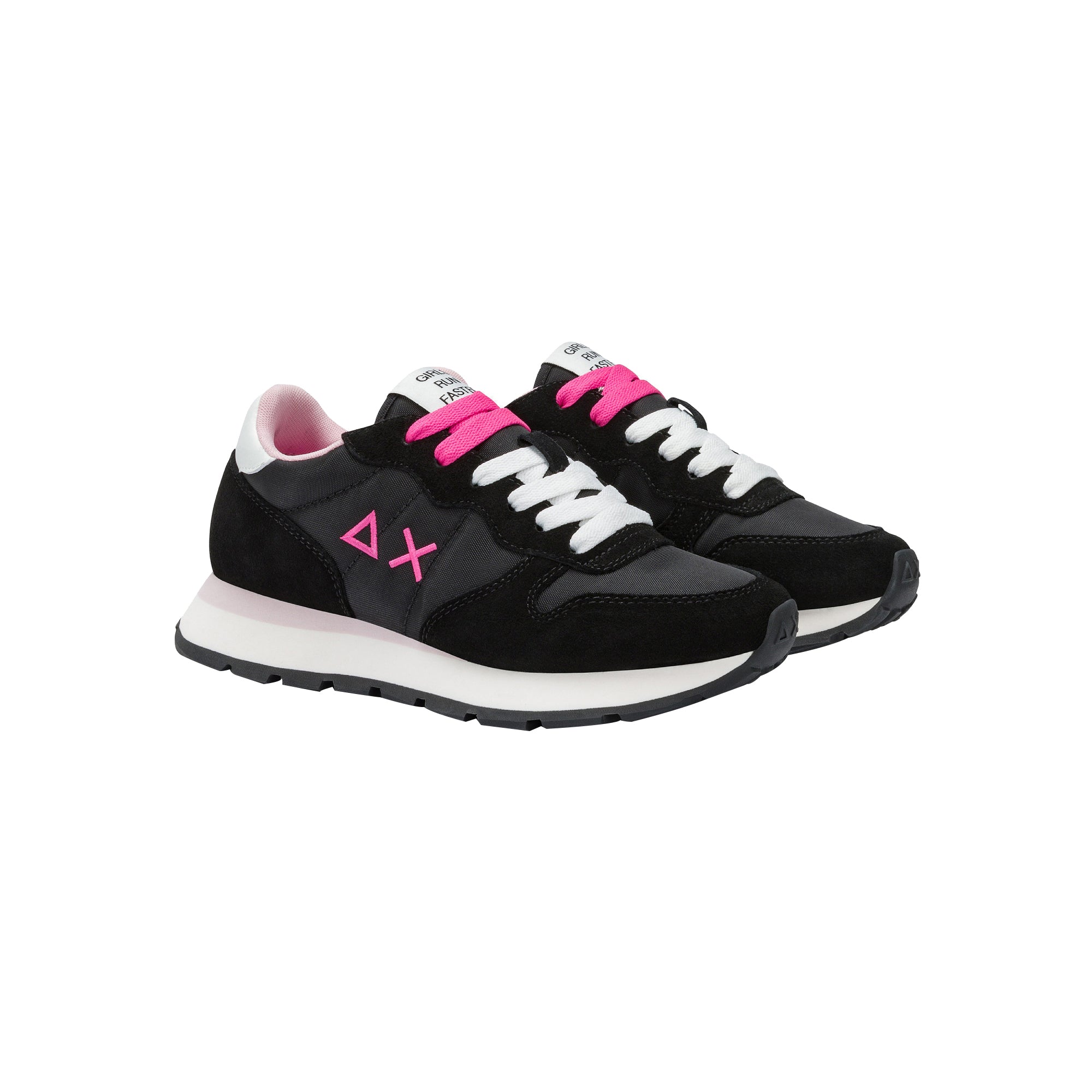 Sneakers Donna, modello Ally Solid Nero, con logo laterale a contrasto