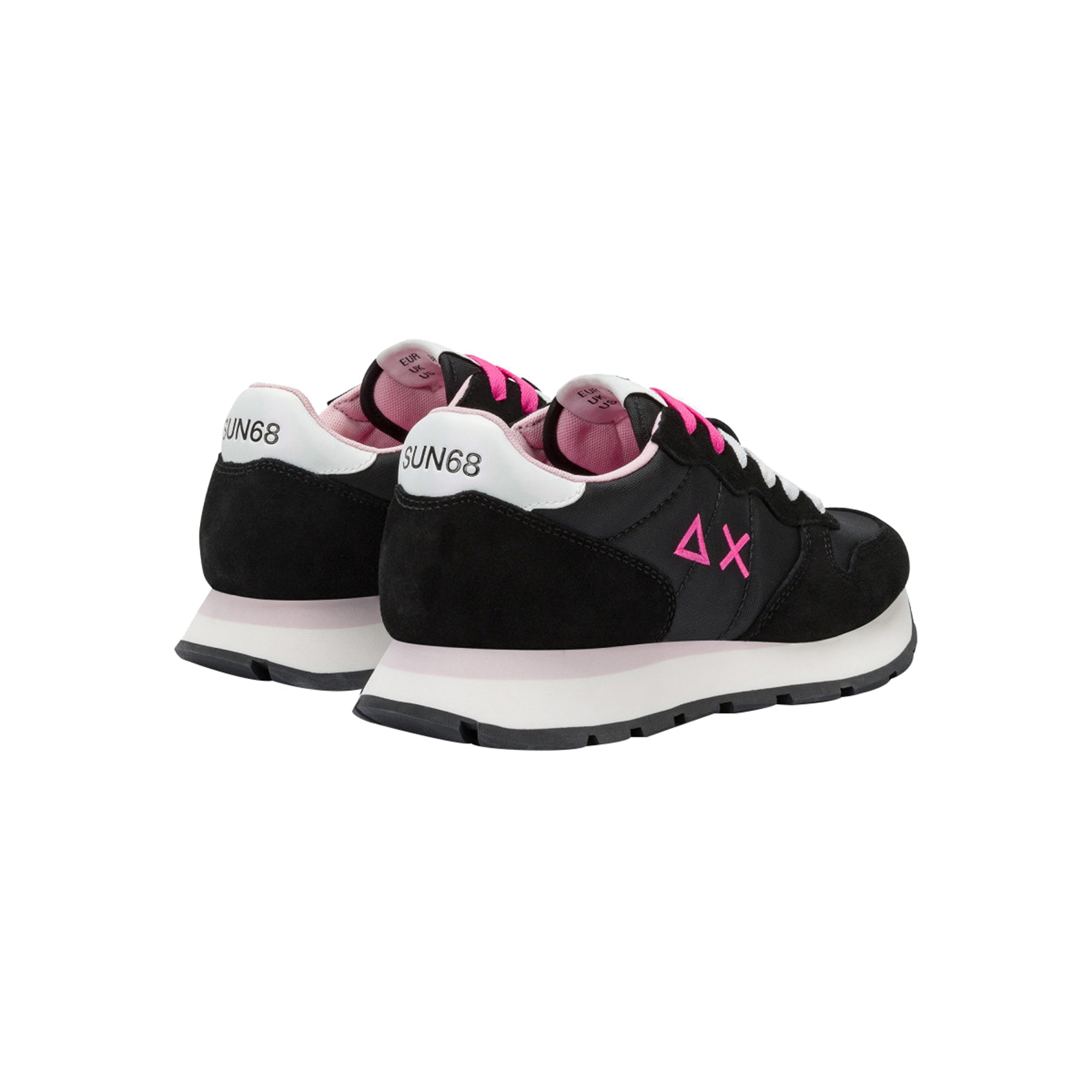 Sneakers Donna, modello Ally Solid Nero, con logo laterale a contrasto