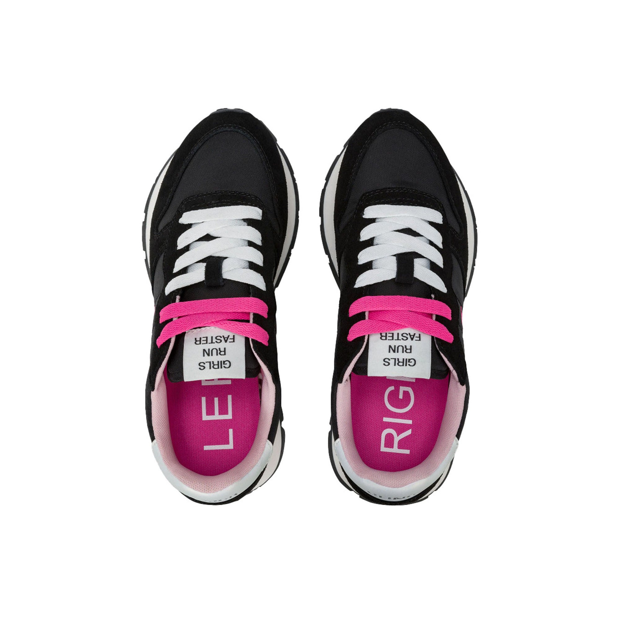 Sneakers Donna, modello Ally Solid Nero, con logo laterale a contrasto