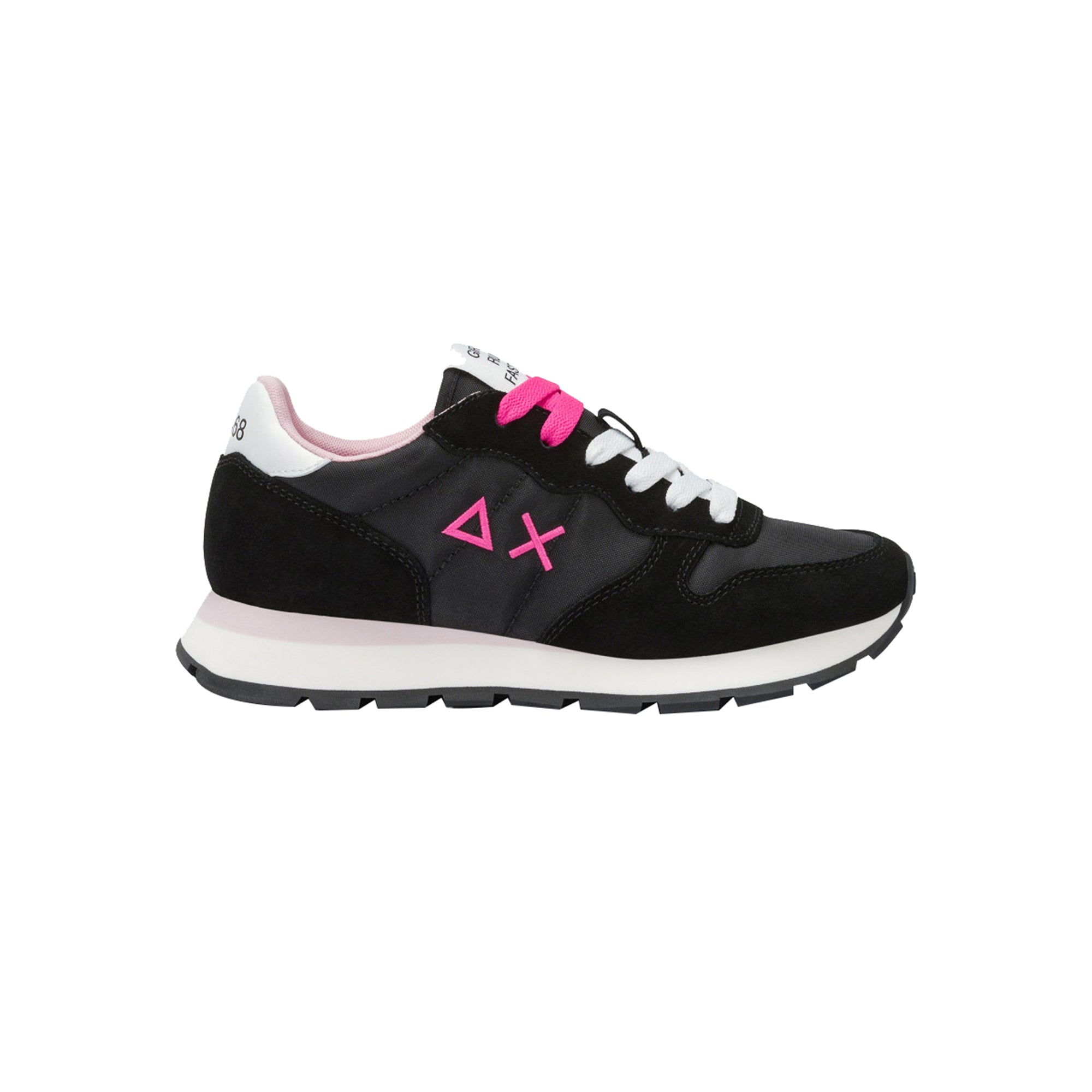 Sneakers Donna, modello Ally Solid Nero, con logo laterale a contrasto